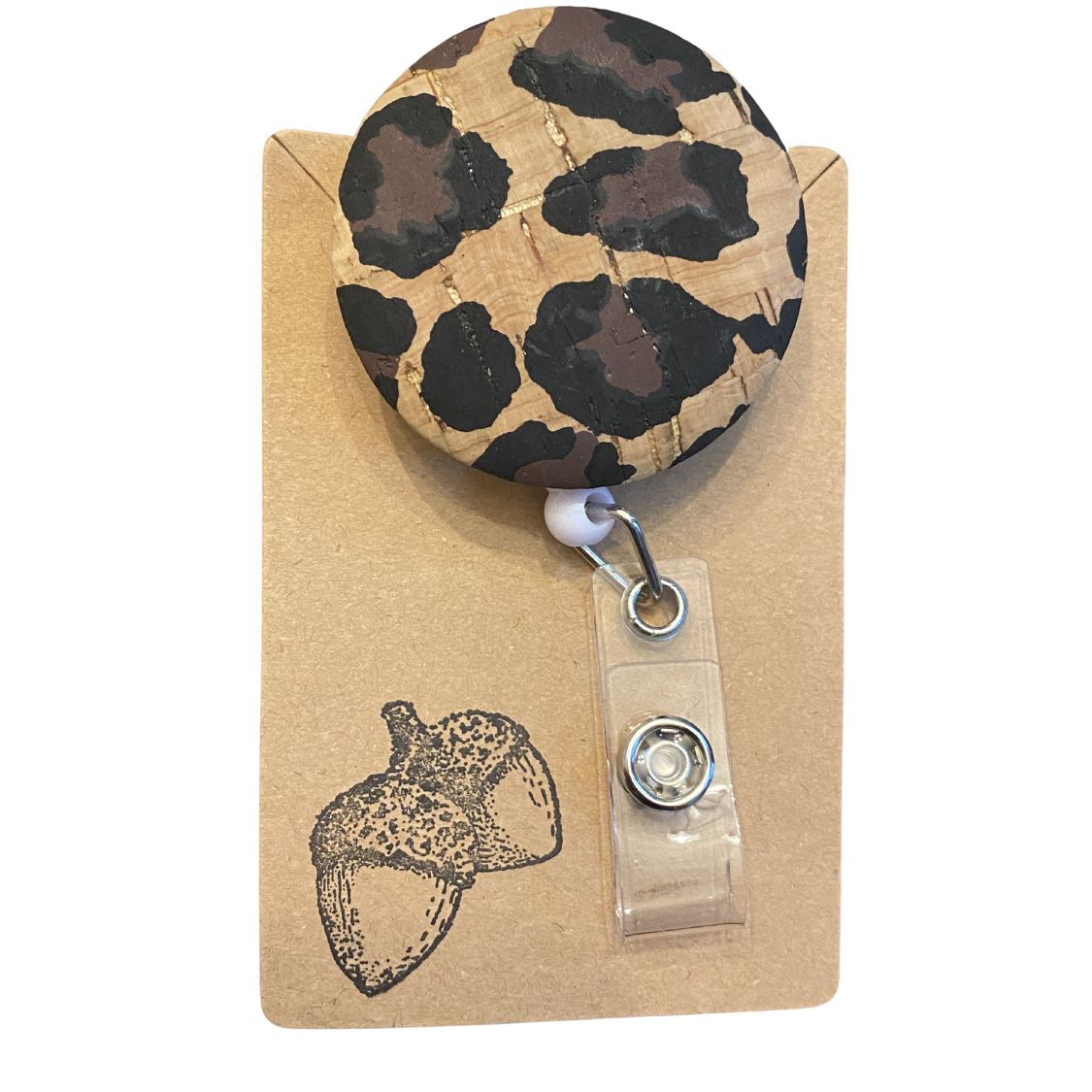 Cheetah Chic: Cork Button - Badge Reels for Nurses