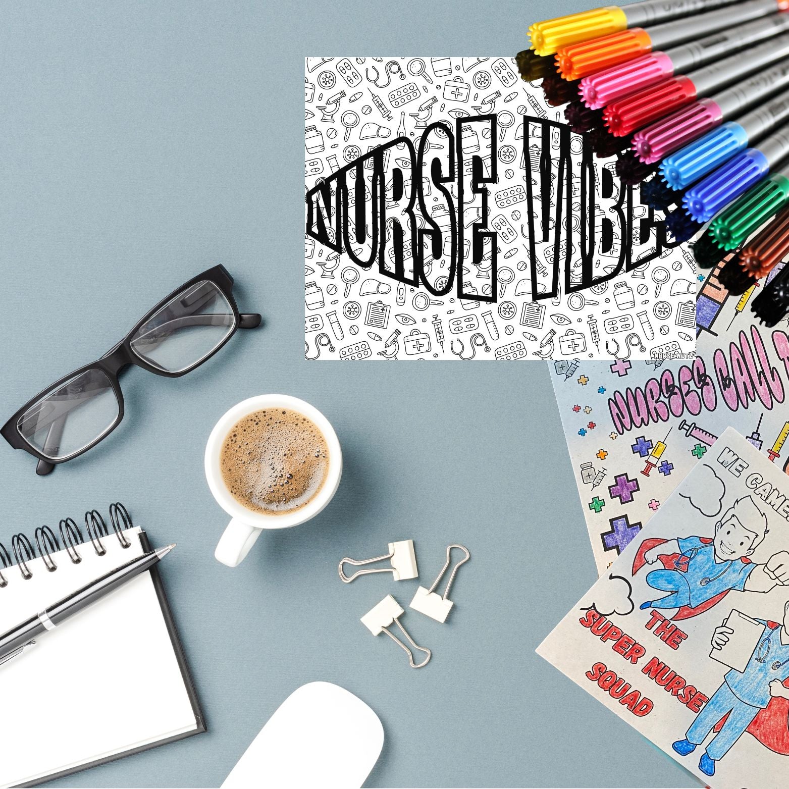 Nurse Vibes - Nurse Coloring Page