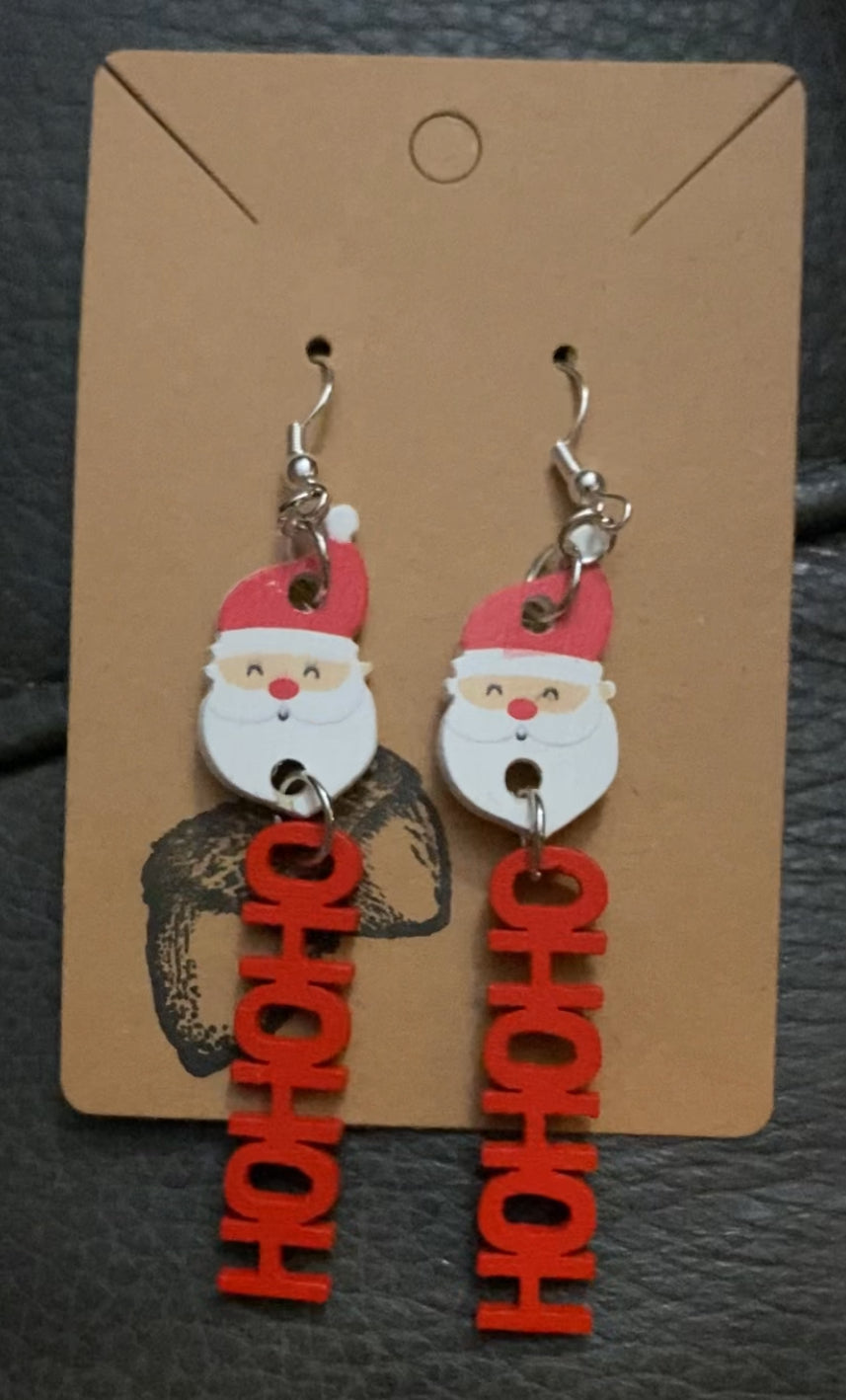 Santa: Ho-Ho-Ho Christmas Earrings