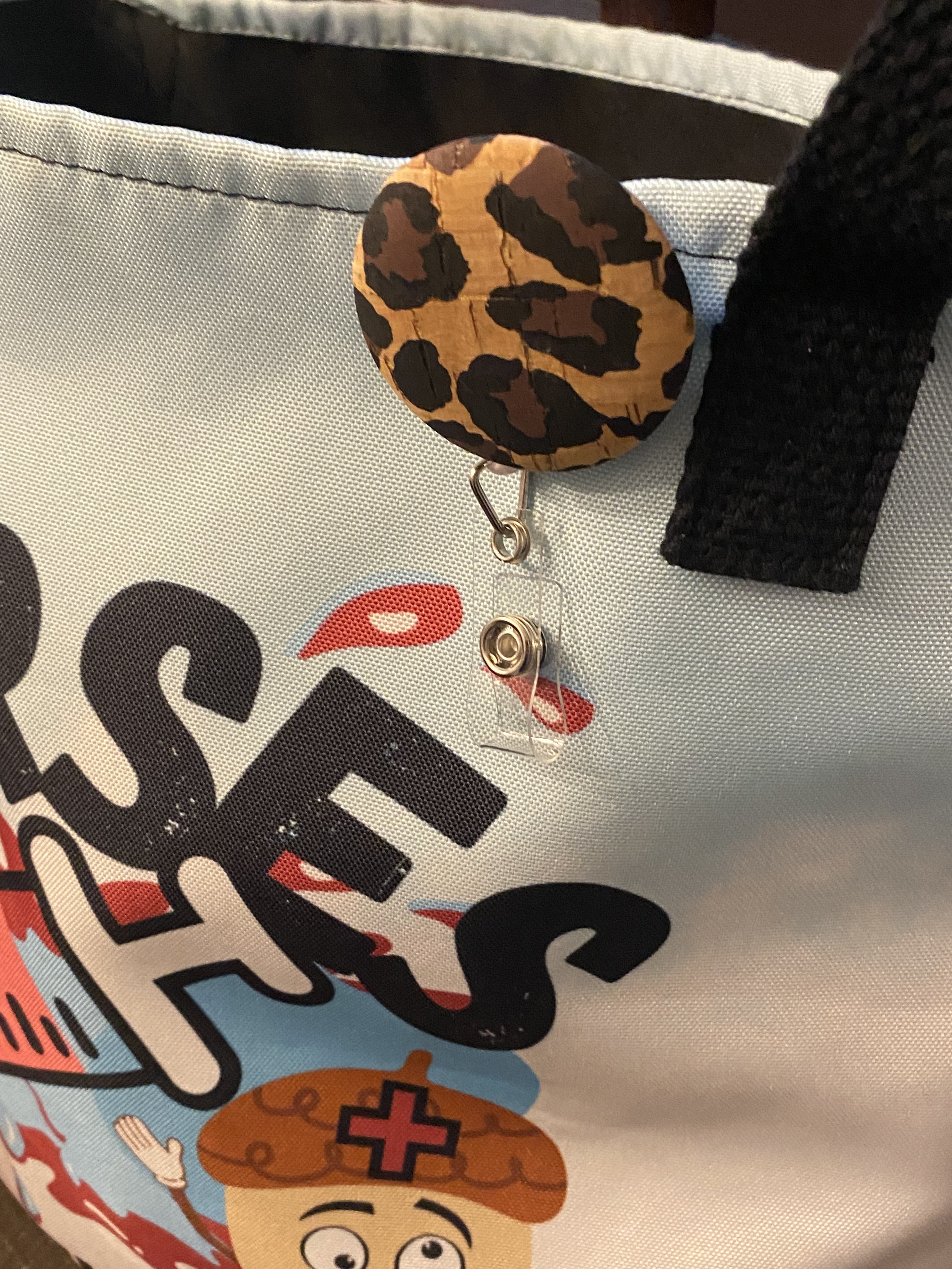 Cheetah Chic: Cork Button - Badge Reels for Nurses