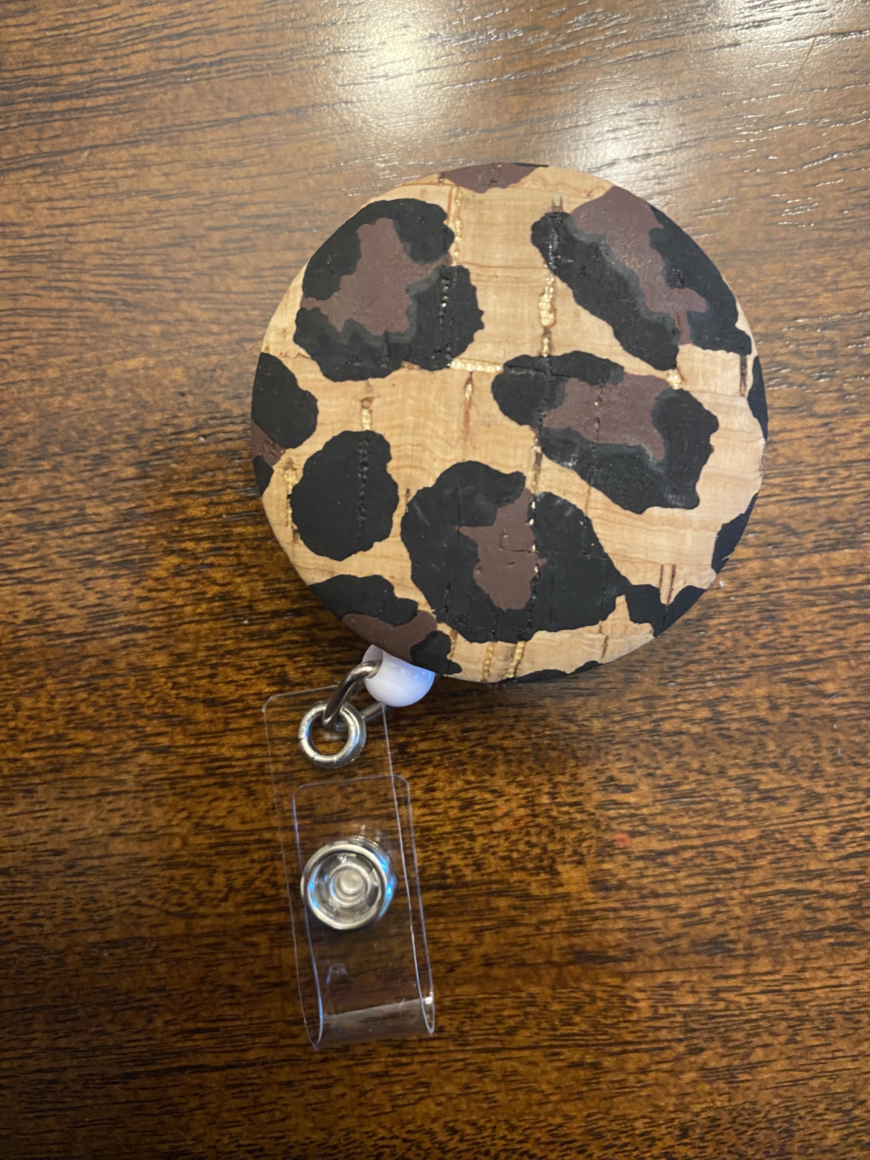 Cheetah Chic: Cork Button - Badge Reels for Nurses