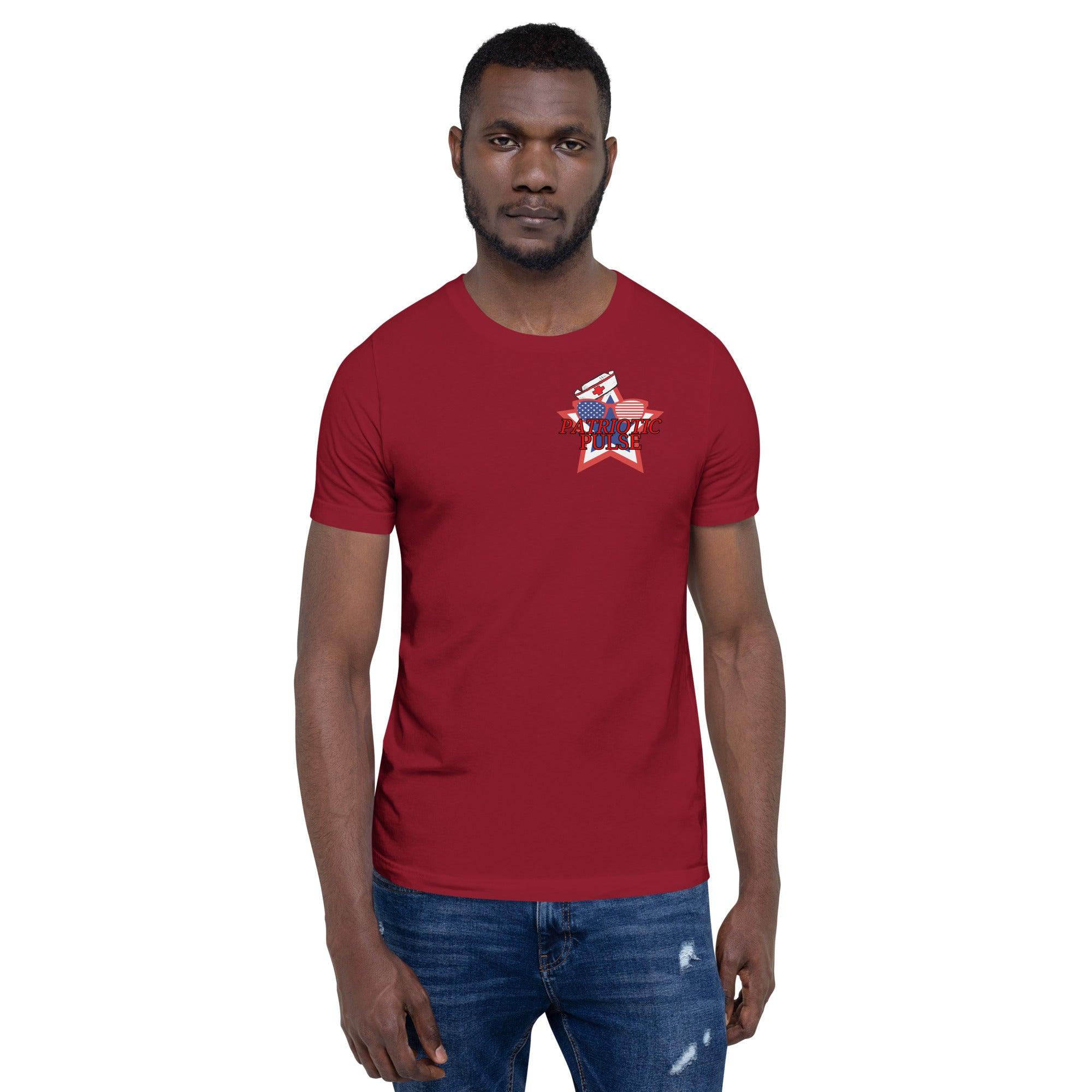 PATRIOTIC PULSE: CARING AROUND THE CLOCK - Unisex Double-Sided T-shirt