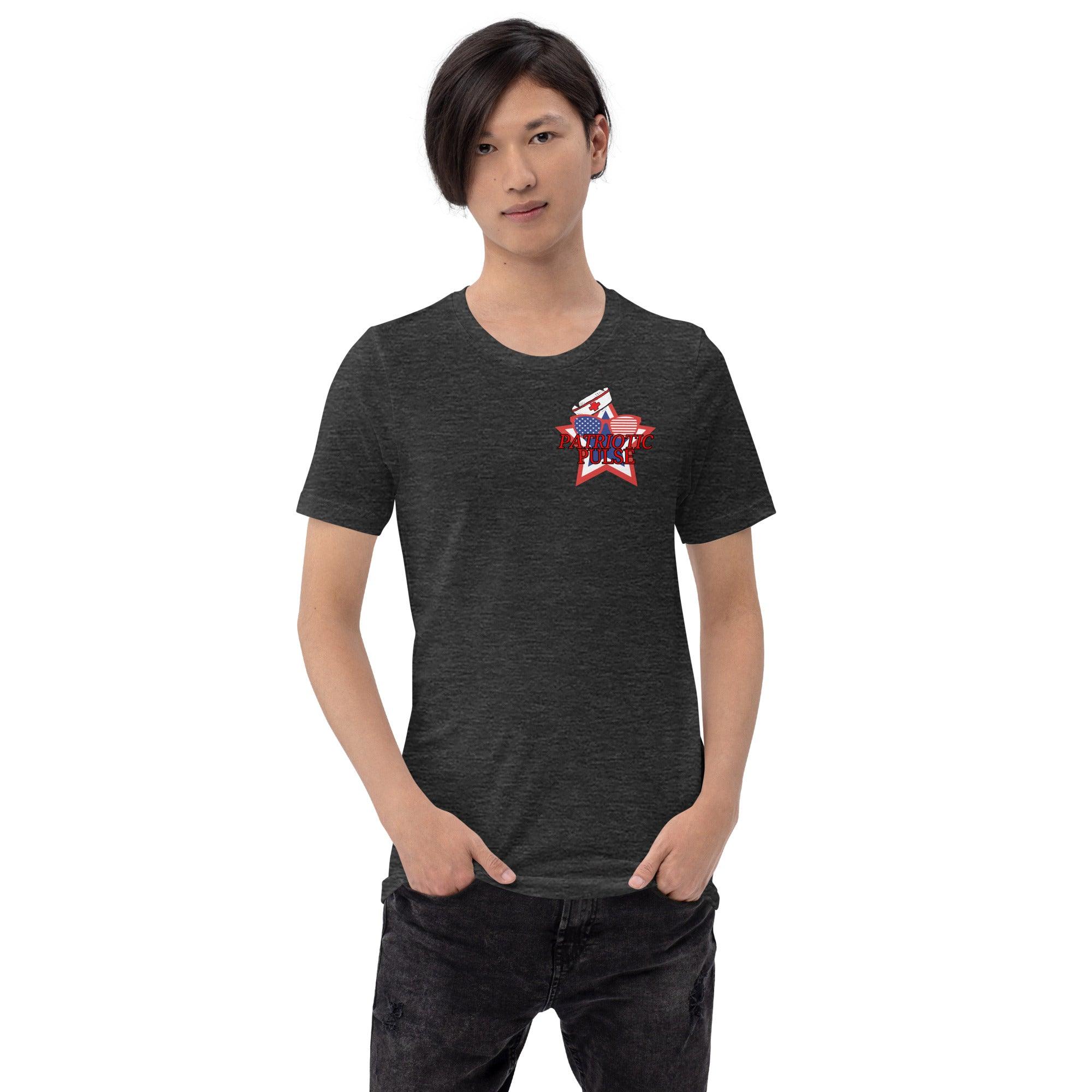 PATRIOTIC PULSE: CARING AROUND THE CLOCK - Unisex Double-Sided T-shirt