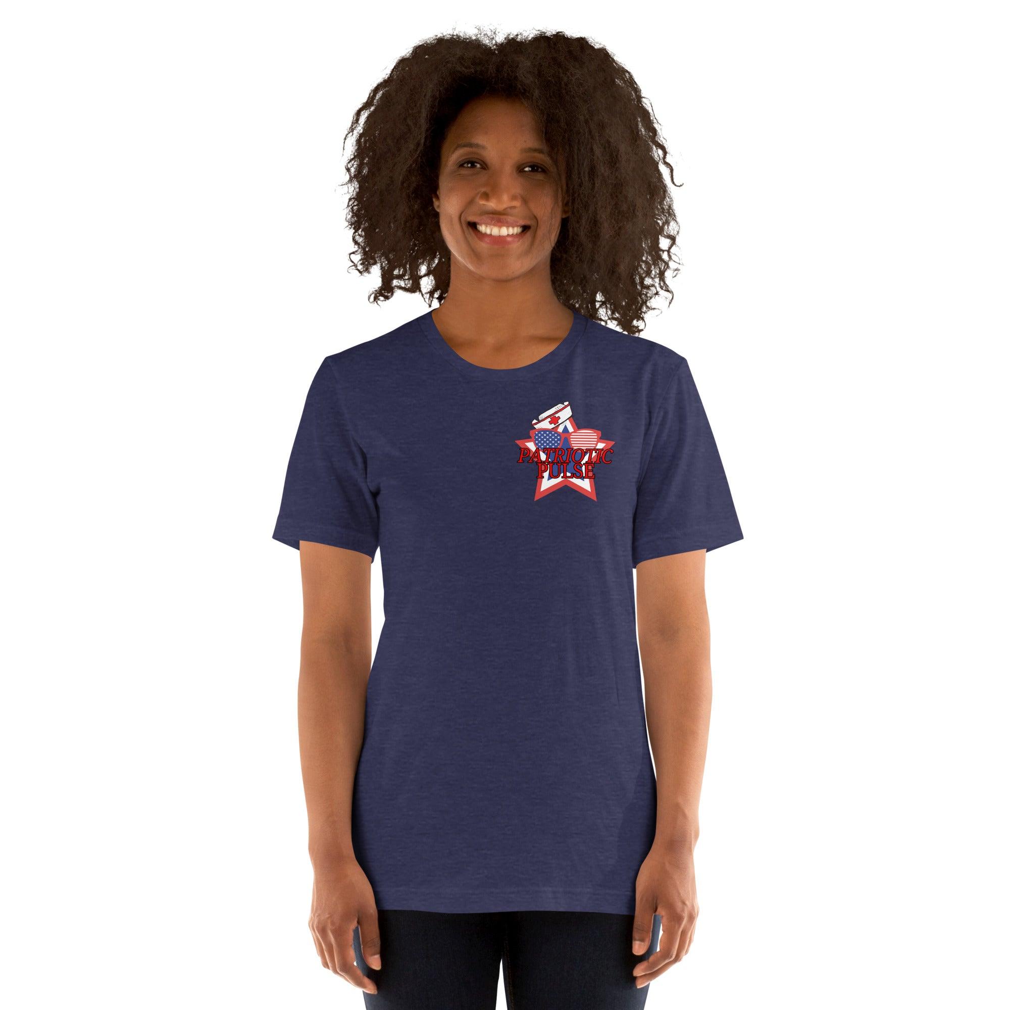 PATRIOTIC PULSE: CARING AROUND THE CLOCK - Unisex Double-Sided T-shirt