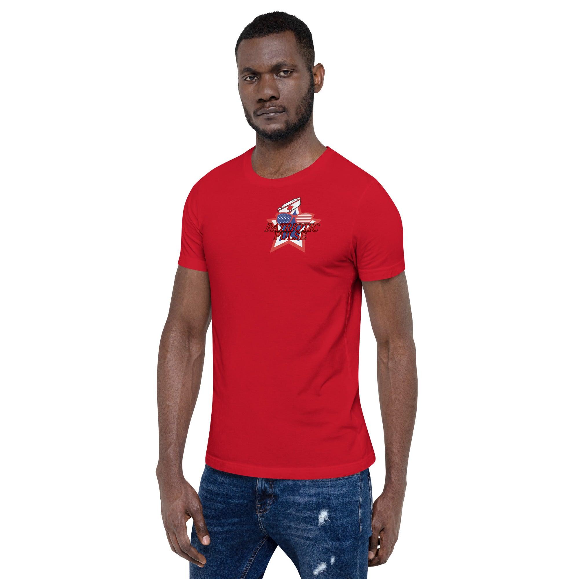 PATRIOTIC PULSE: CARING AROUND THE CLOCK - Unisex Double-Sided T-shirt