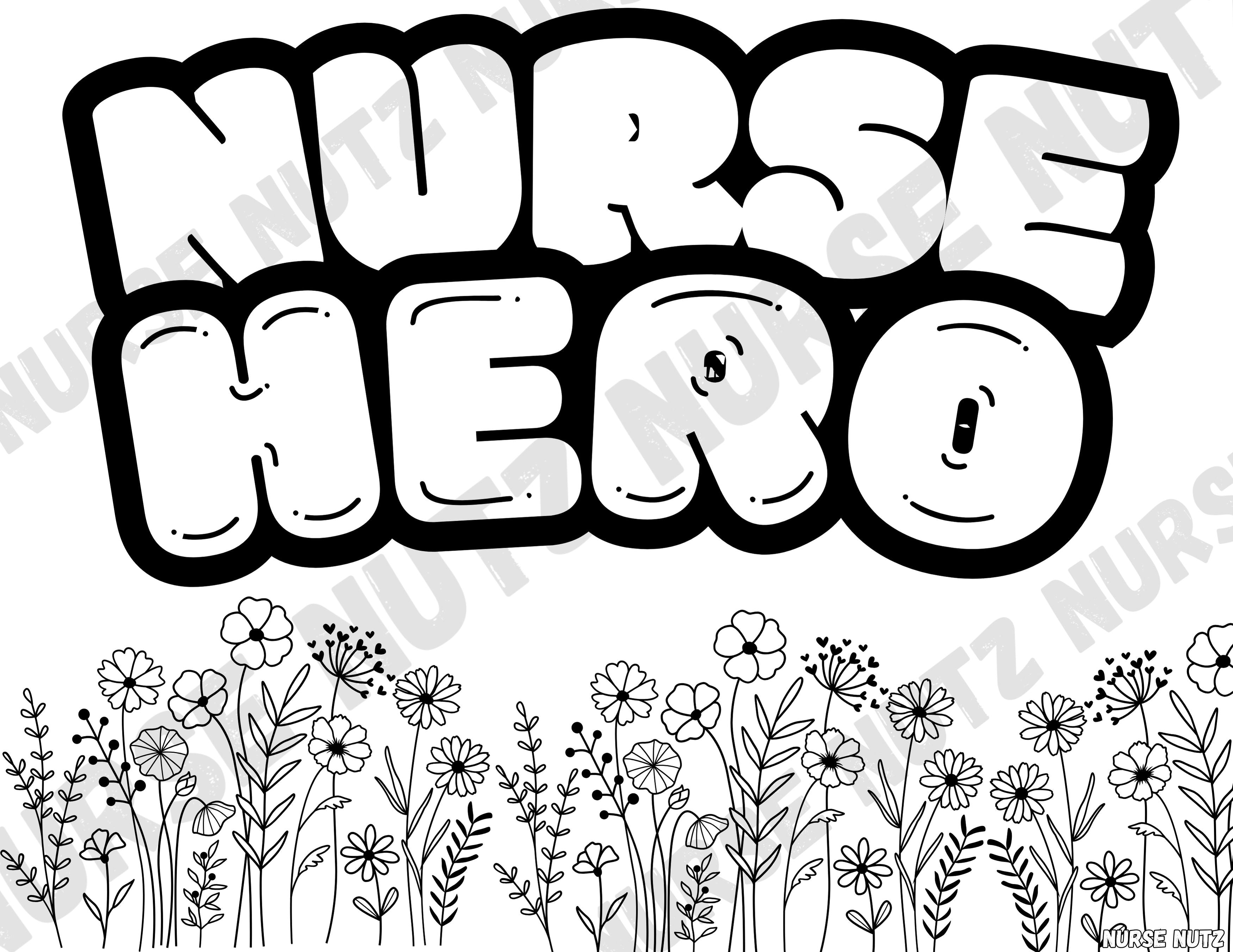 Nurse Hero - Nurse Coloring Page