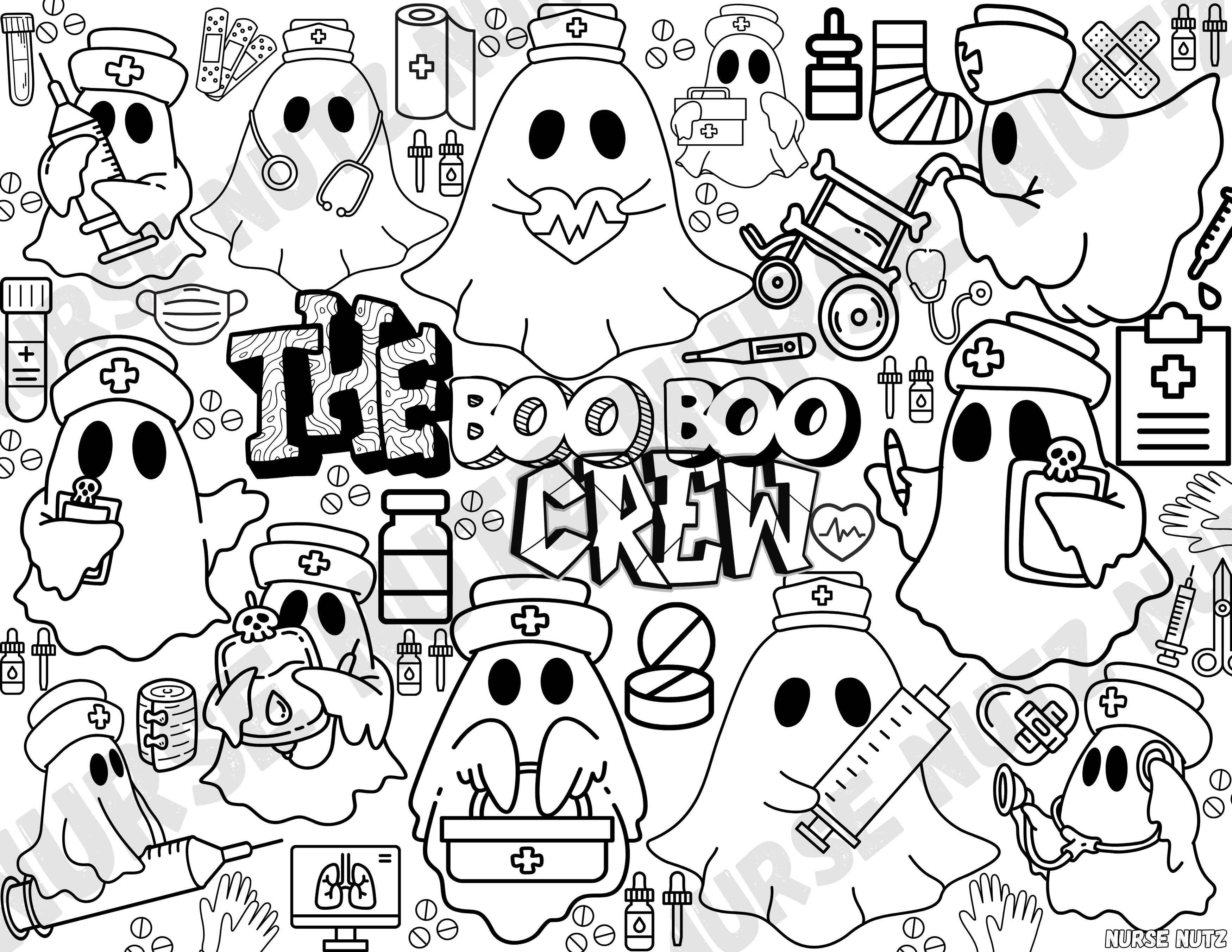 The Boo Boo Crew - Nurse Coloring Page