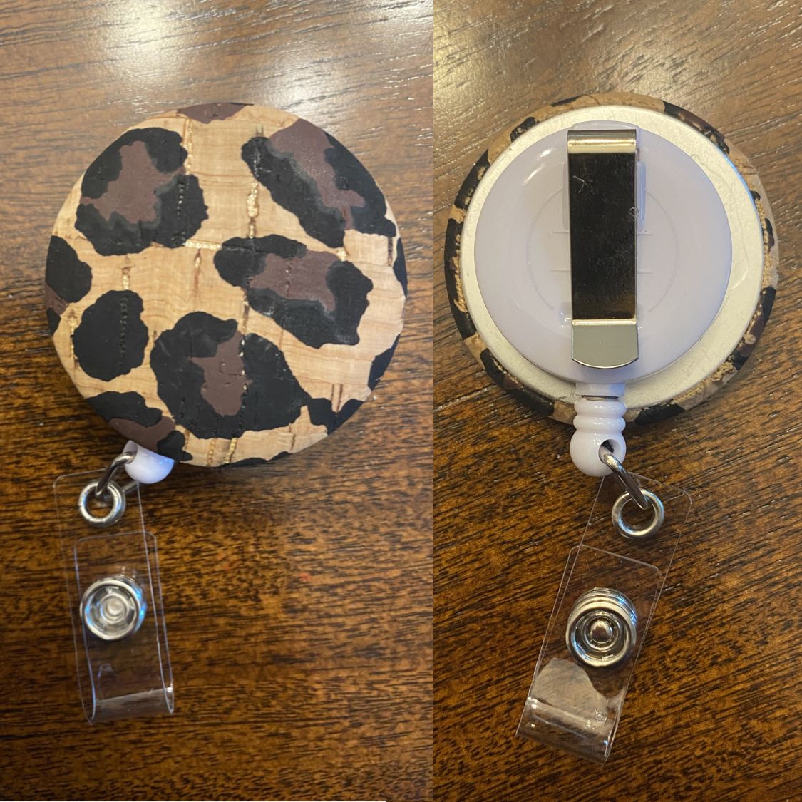 Cheetah Chic: Cork Button - Badge Reels for Nurses