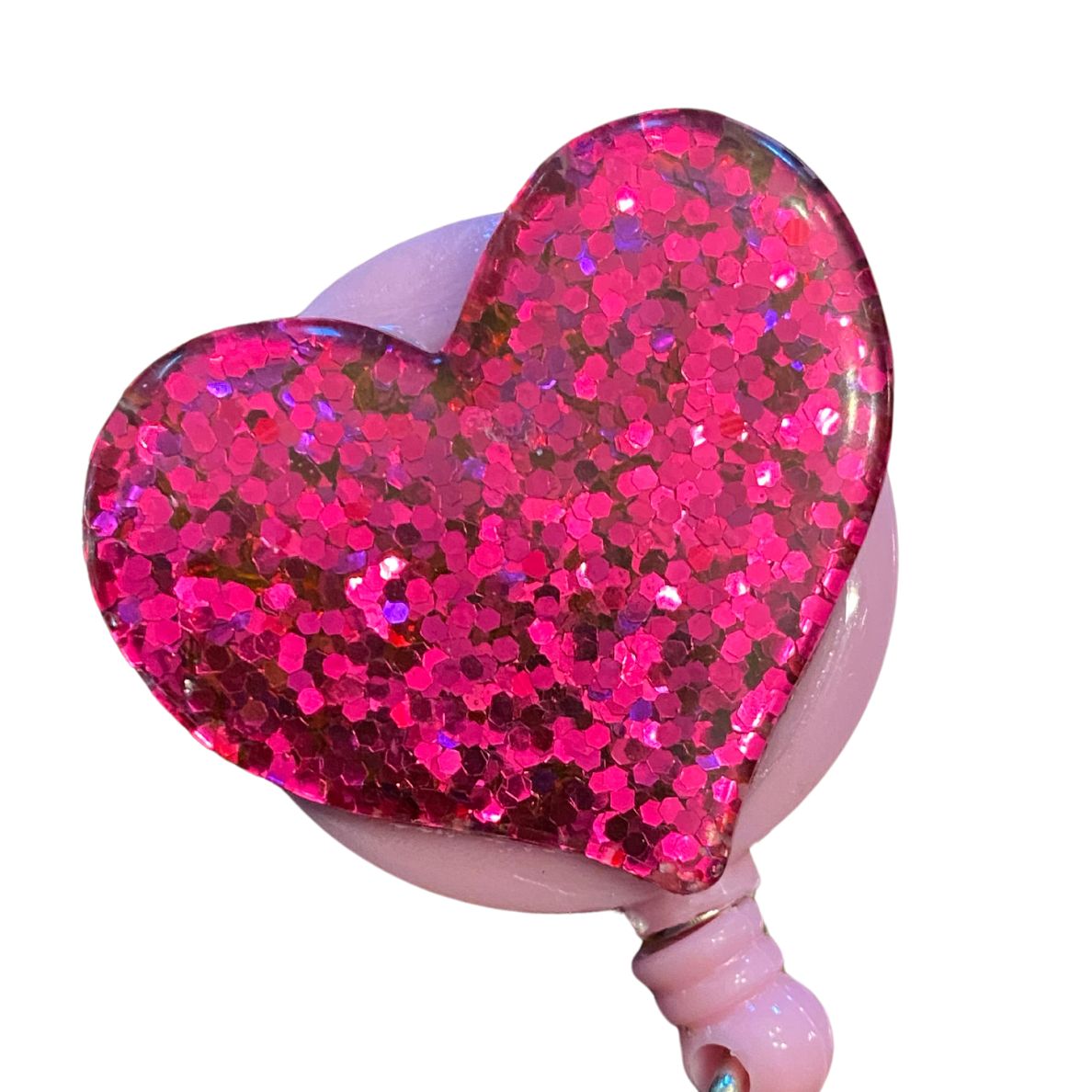 Pink Sparkle & Heart - Badge Reels for Nurses