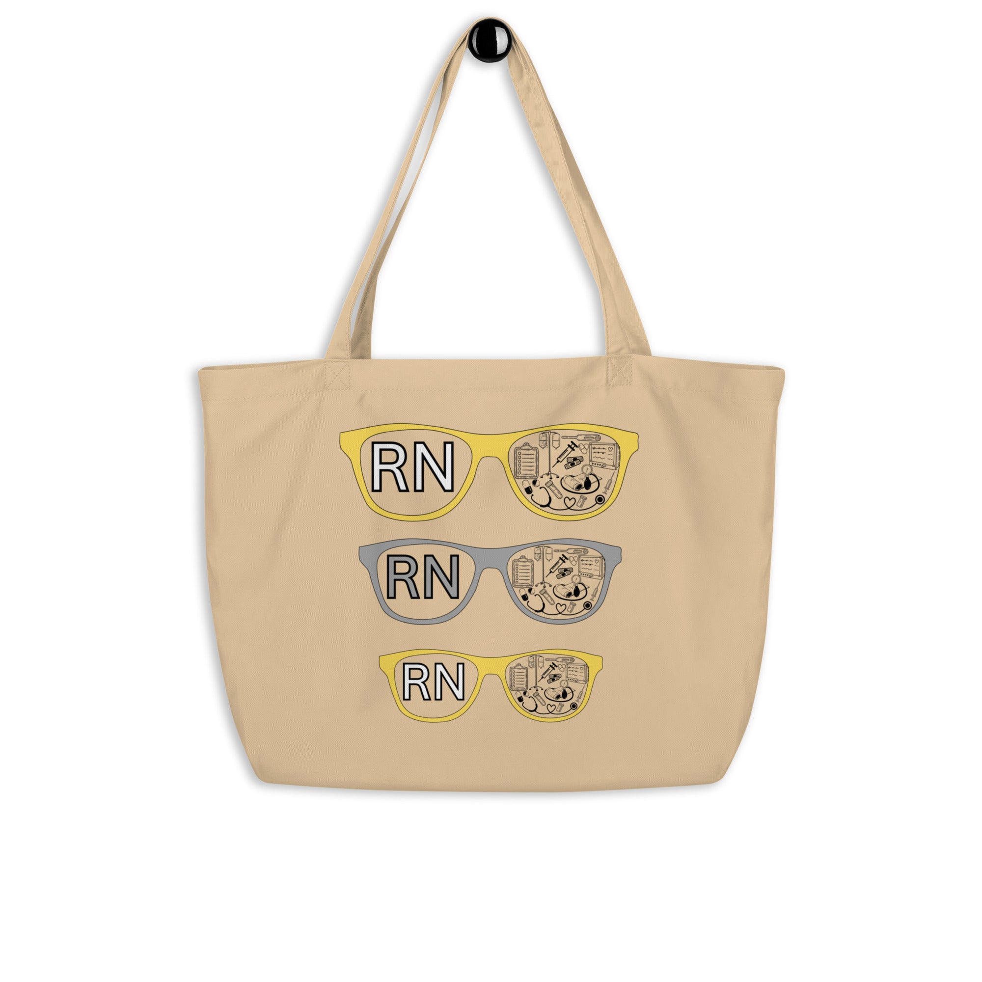 RN ON DUTY - Large Organic Nurse Tote Bag