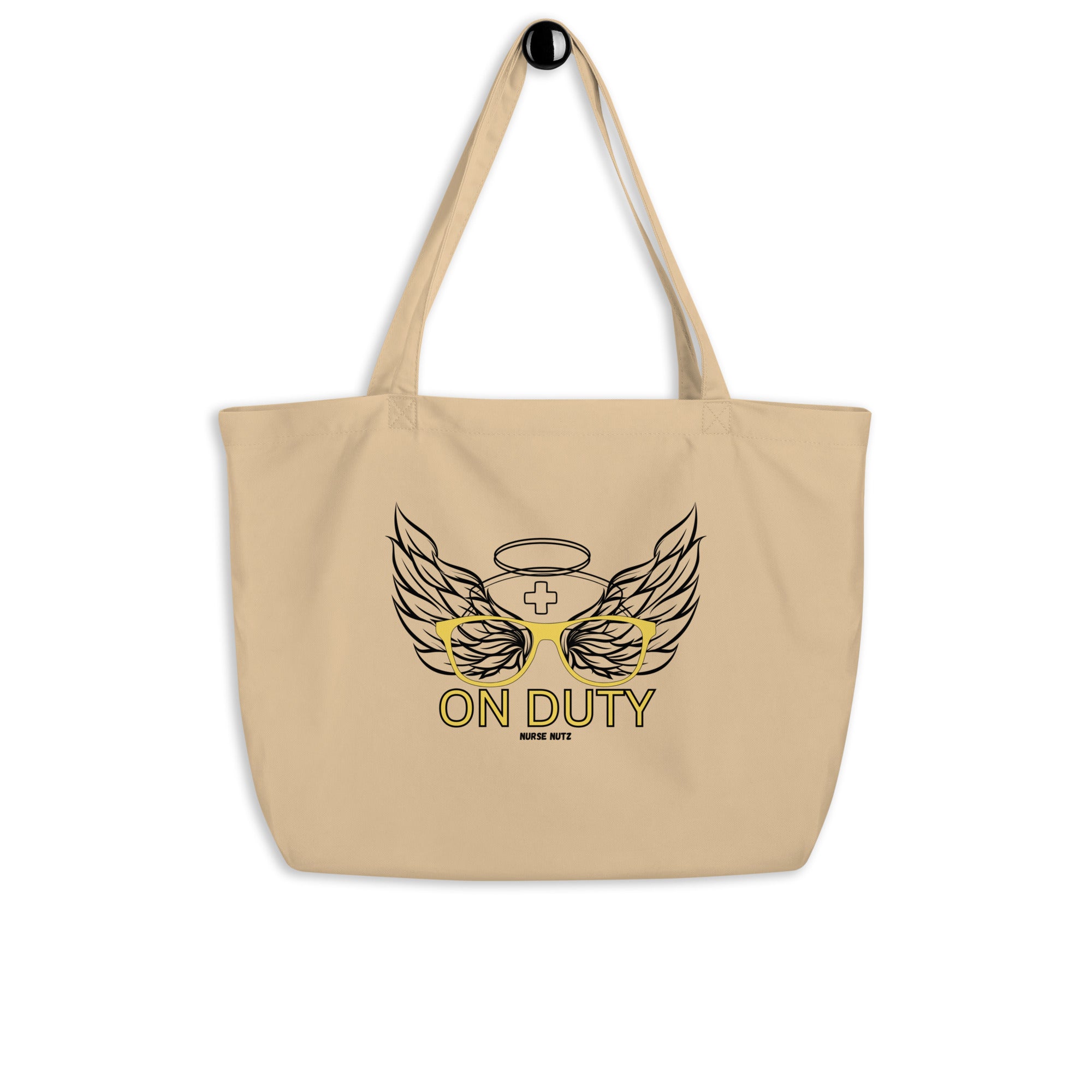 RN ON DUTY - Large Organic Nurse Tote Bag