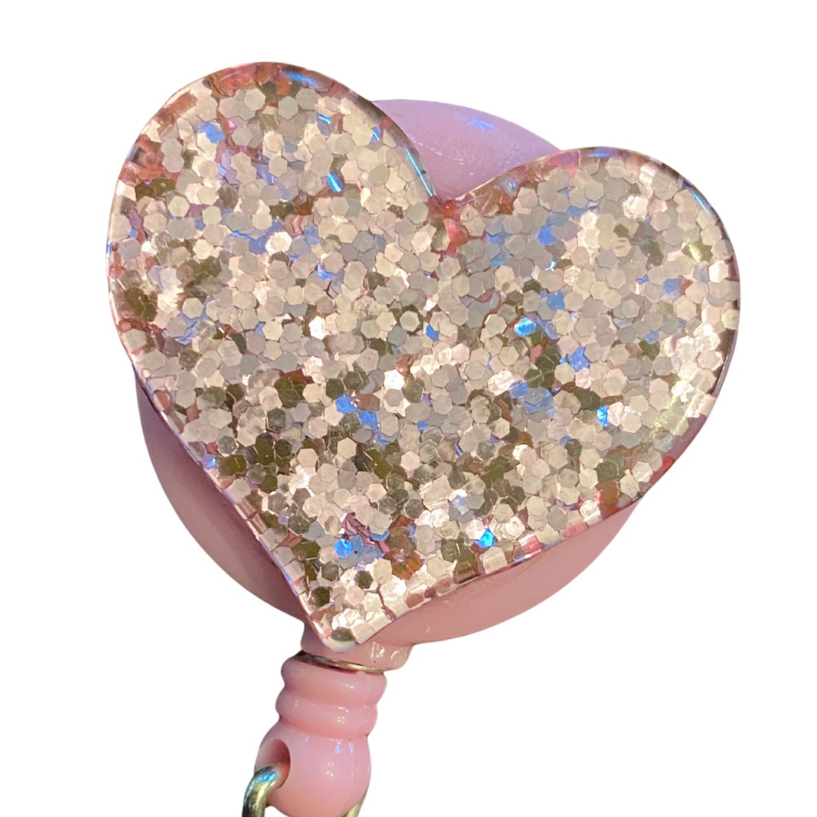 Pink Sparkle & Heart - Badge Reels for Nurses