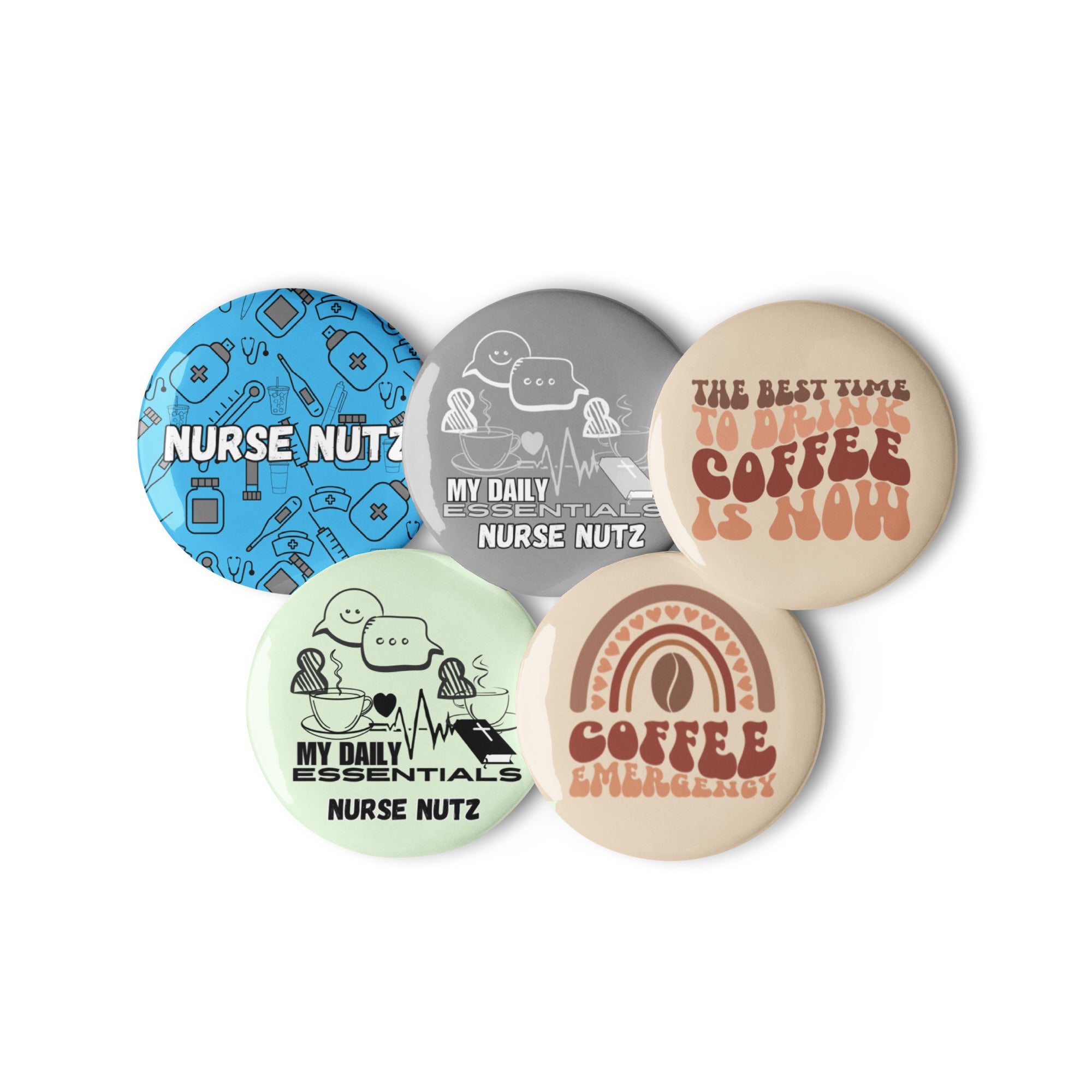 Coffee Lovers: Nurse Pin Buttons Set