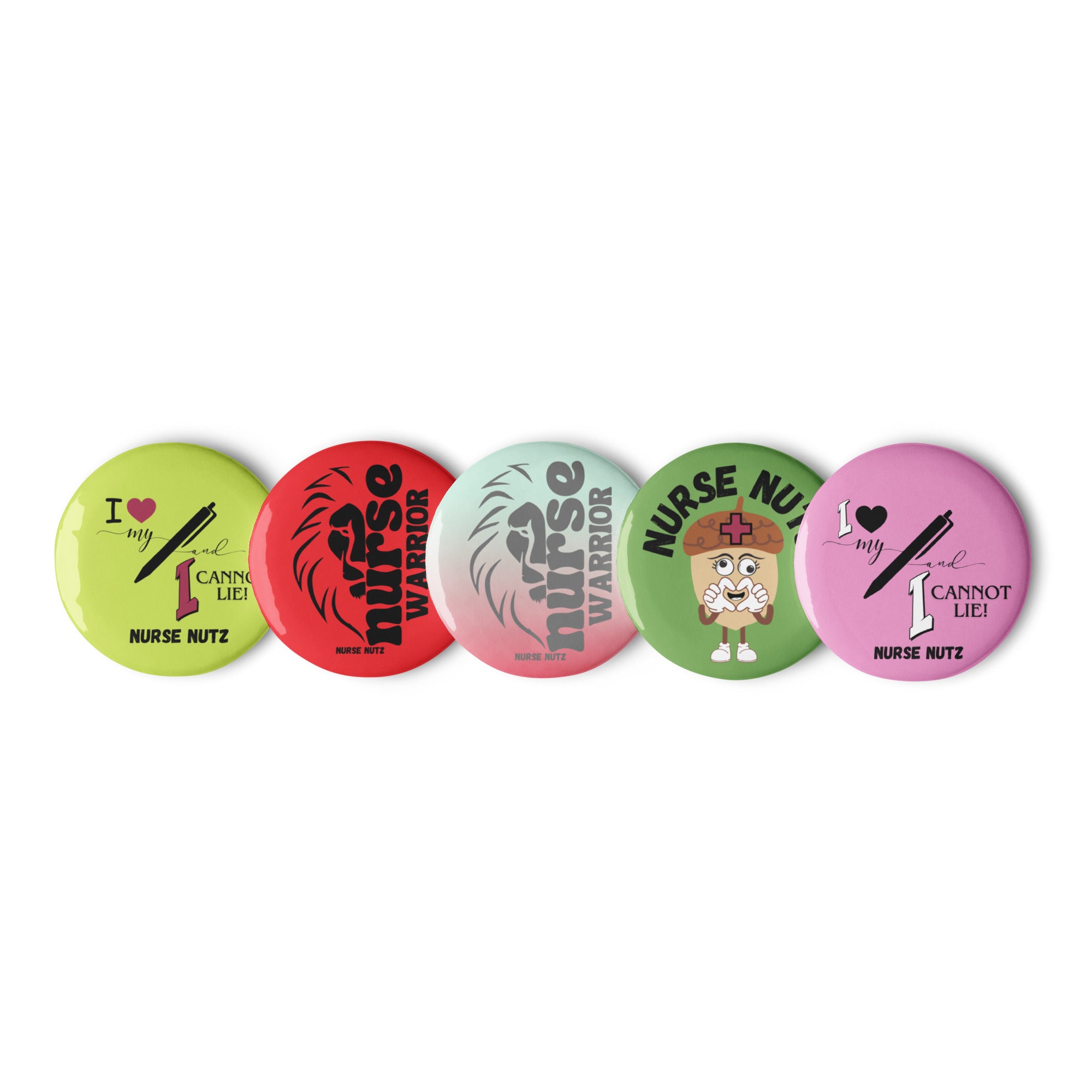 Nurse Warrior / Pen Lover - Nurse Pin Buttons Set