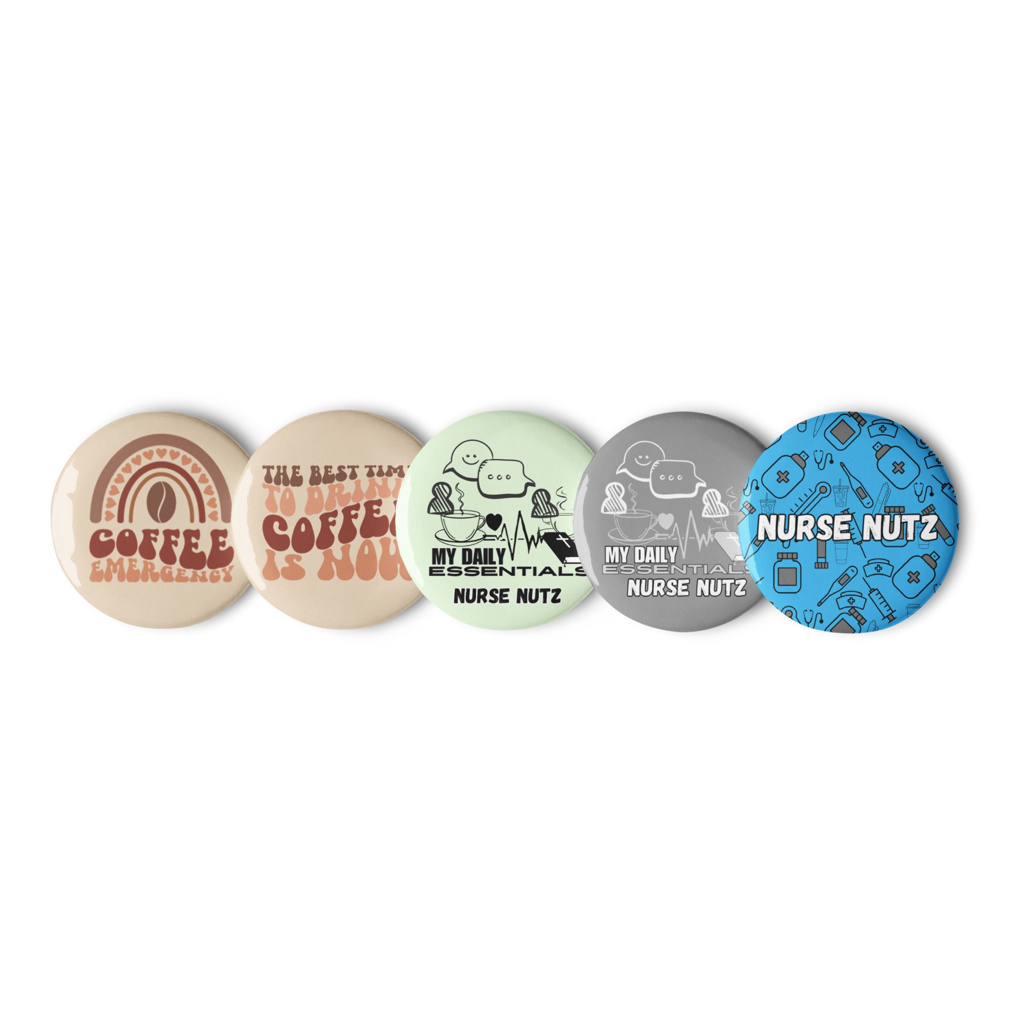 Coffee Lovers: Nurse Pin Buttons Set