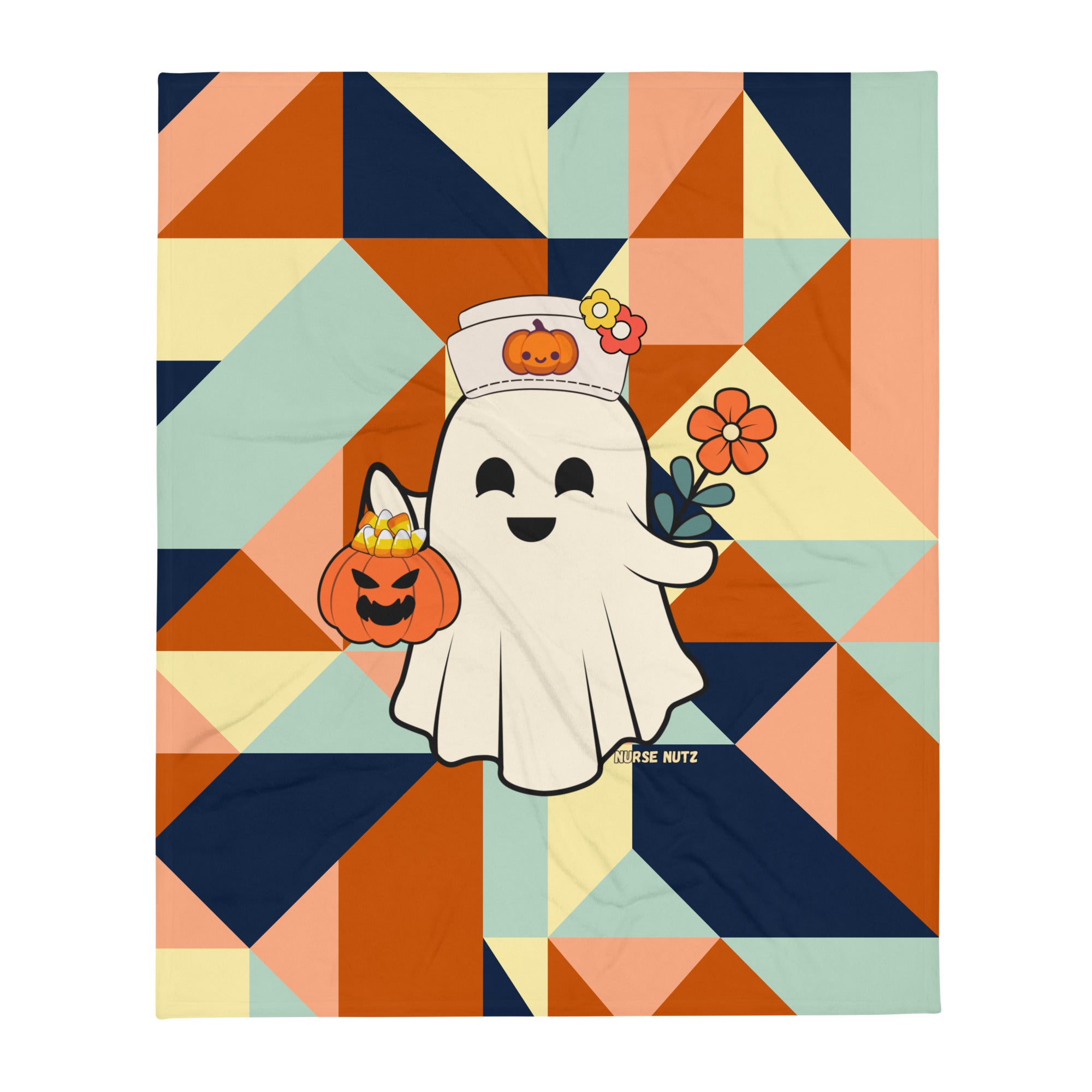 BOO-TIFUL CAREGIVER - Nurse Halloween Throw Blanket