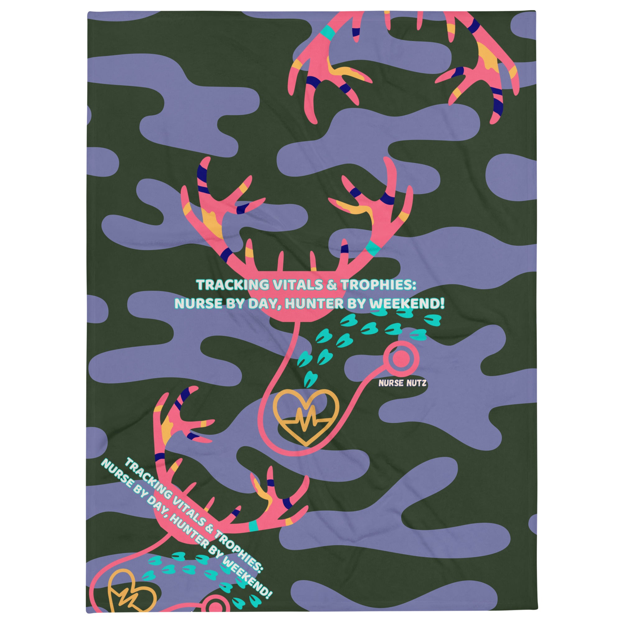 Tracking Vitals & Trophies - Nurse Throw Blanket