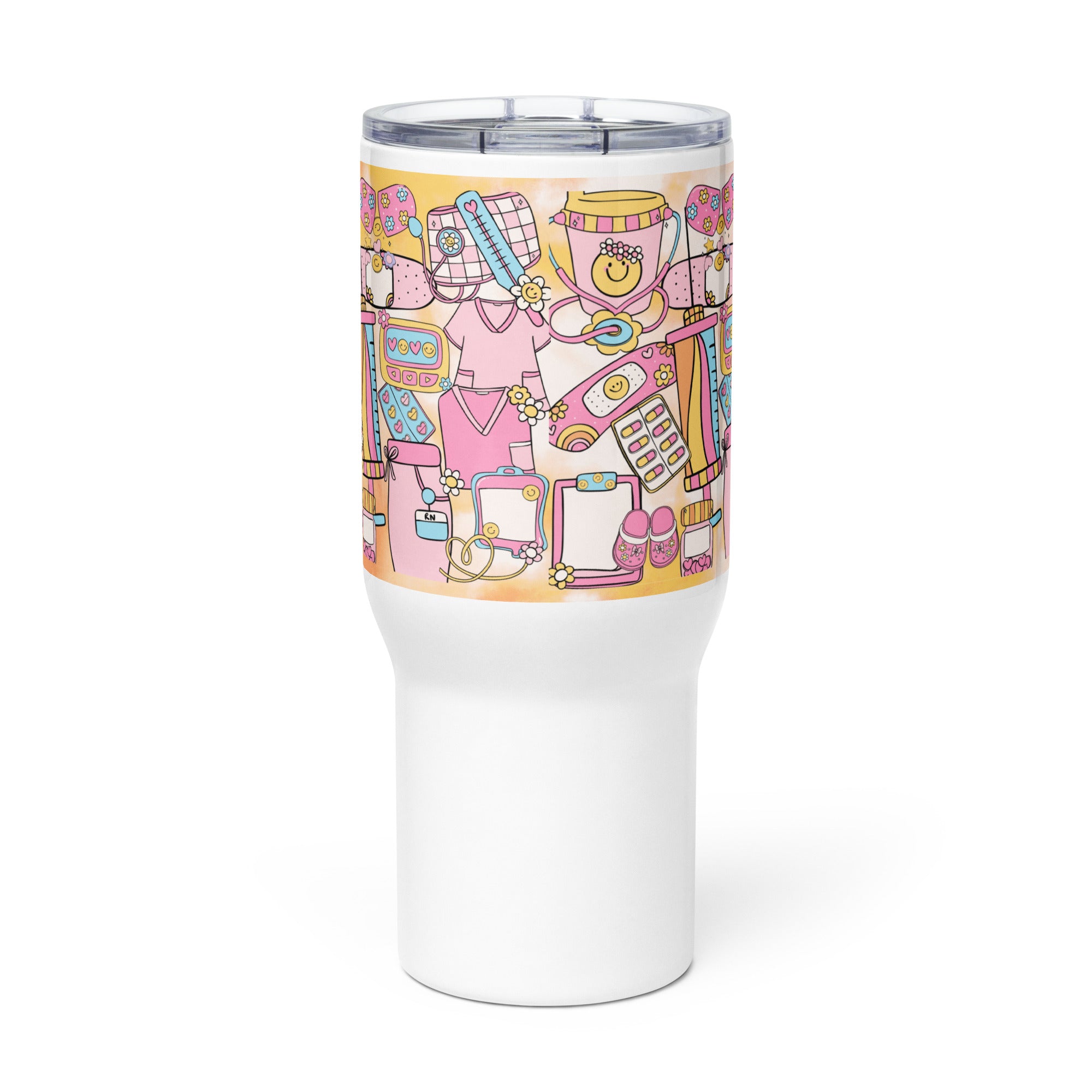 FUN NURSE - Nurse Tumbler (Travel Mug) With Handle