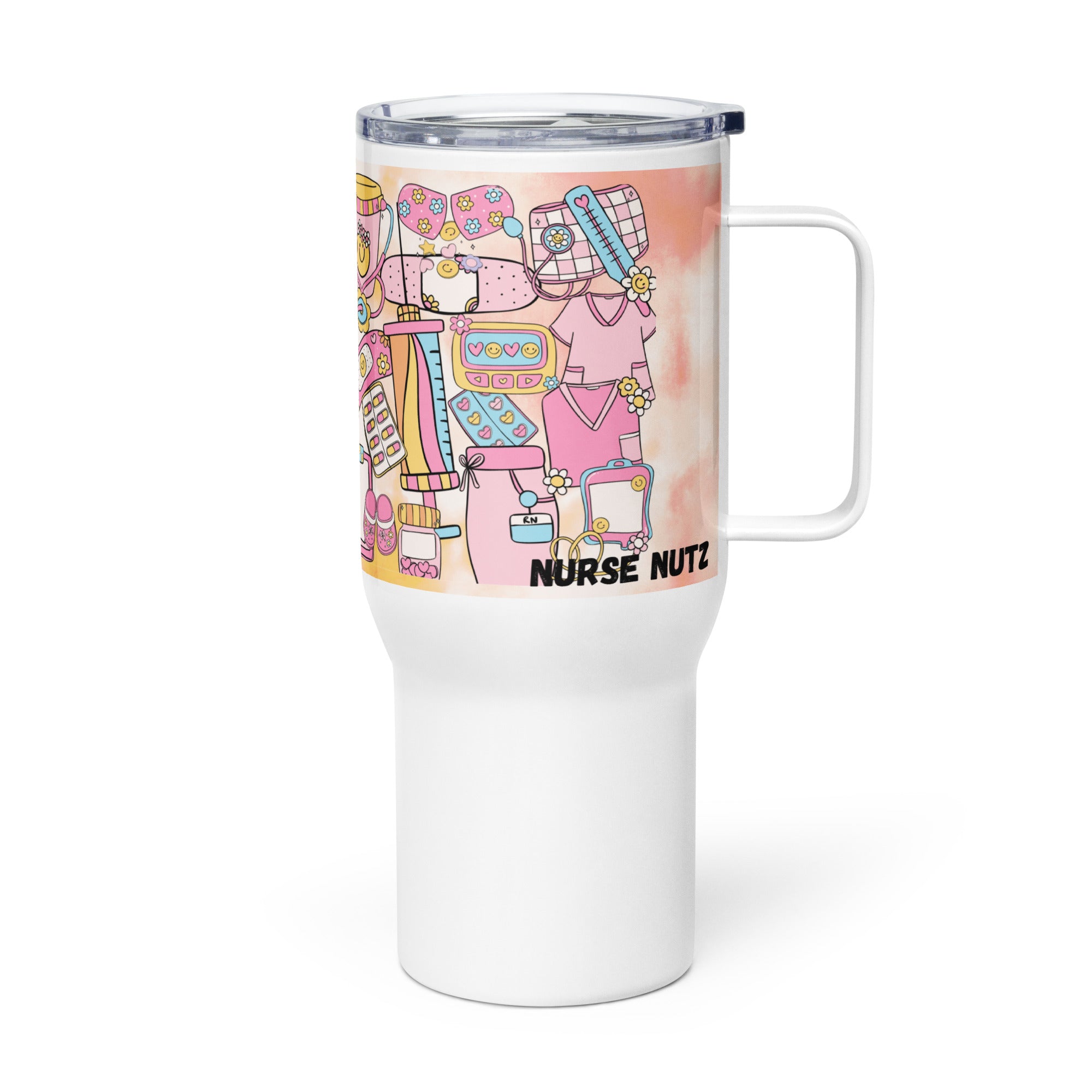 FUN NURSE - Nurse Tumbler (Travel Mug) With Handle