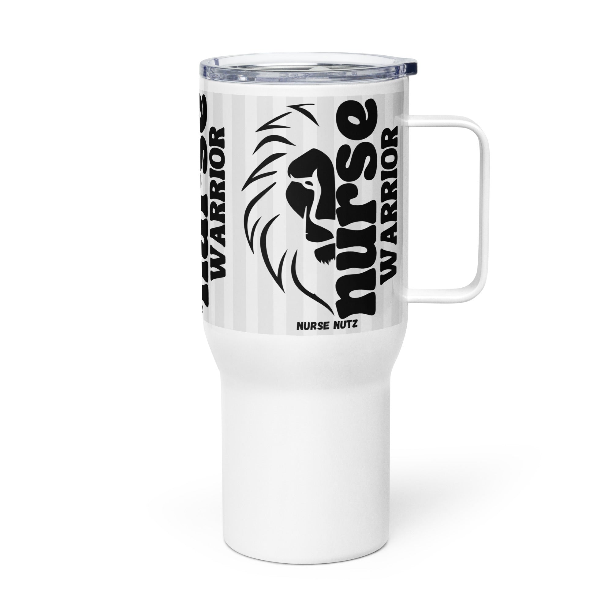 NURSE WARRIOR - Nurse Tumbler (Travel Mug) With Handle