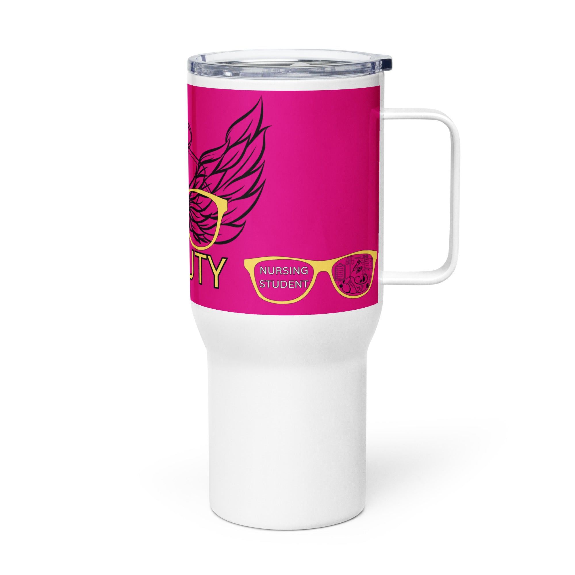 STUDENT NURSE ON DUTY - Nurse Tumbler (Travel Mug) With Handle