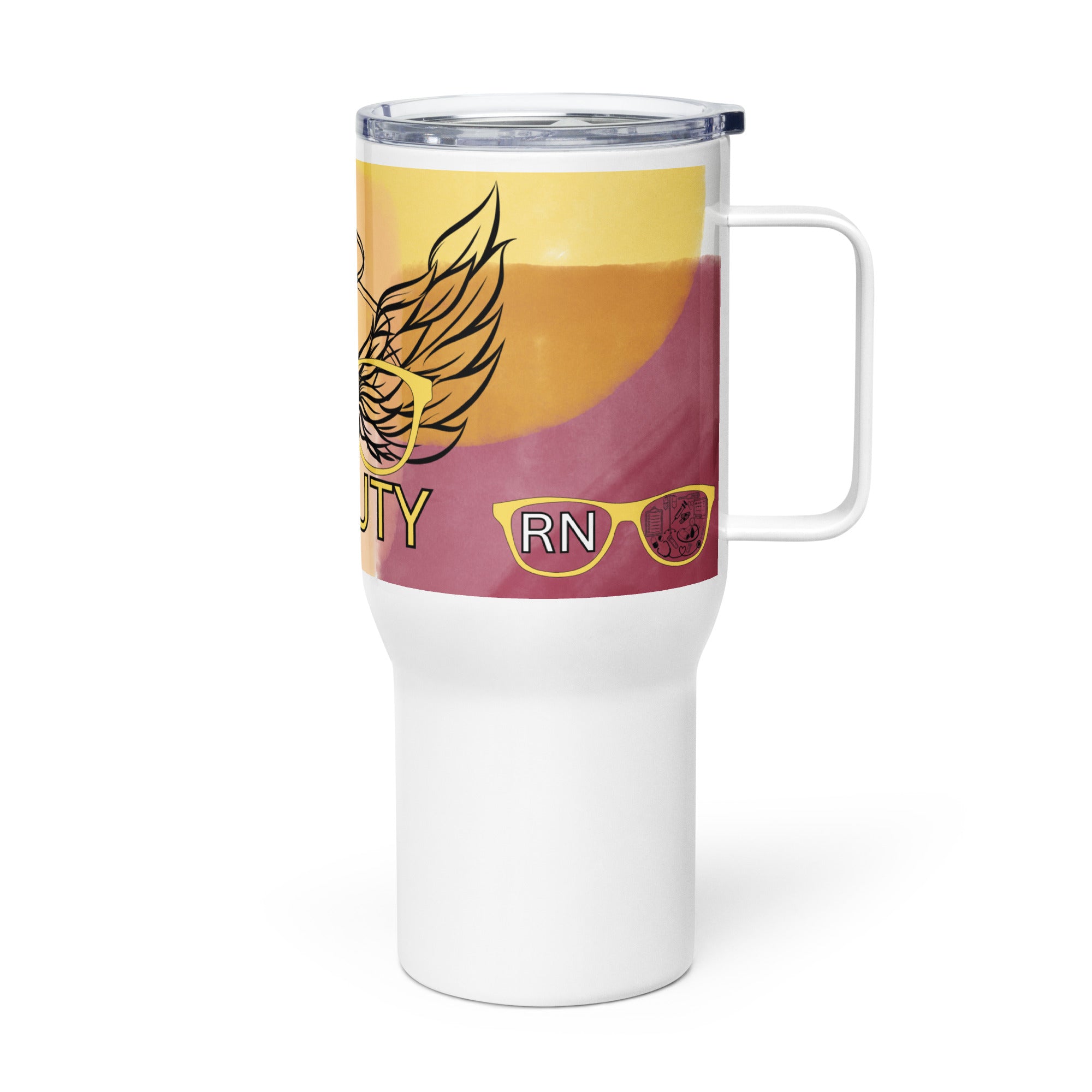 RN ON DUTY - Nurse Tumbler (Travel Mug) With Handle