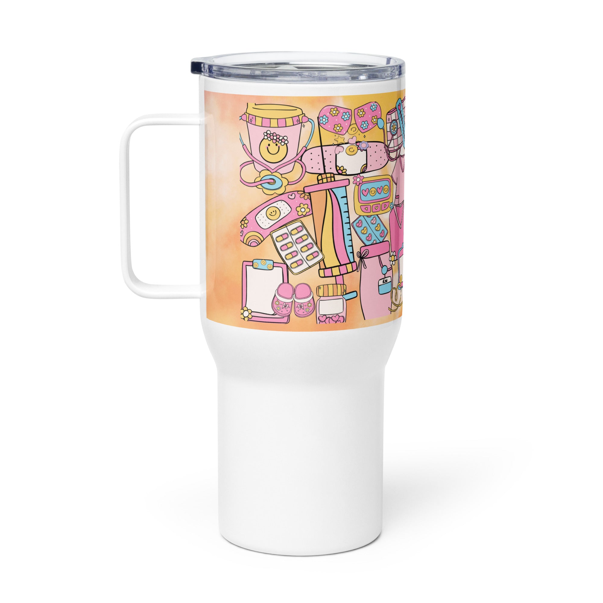 FUN NURSE - Nurse Tumbler (Travel Mug) With Handle