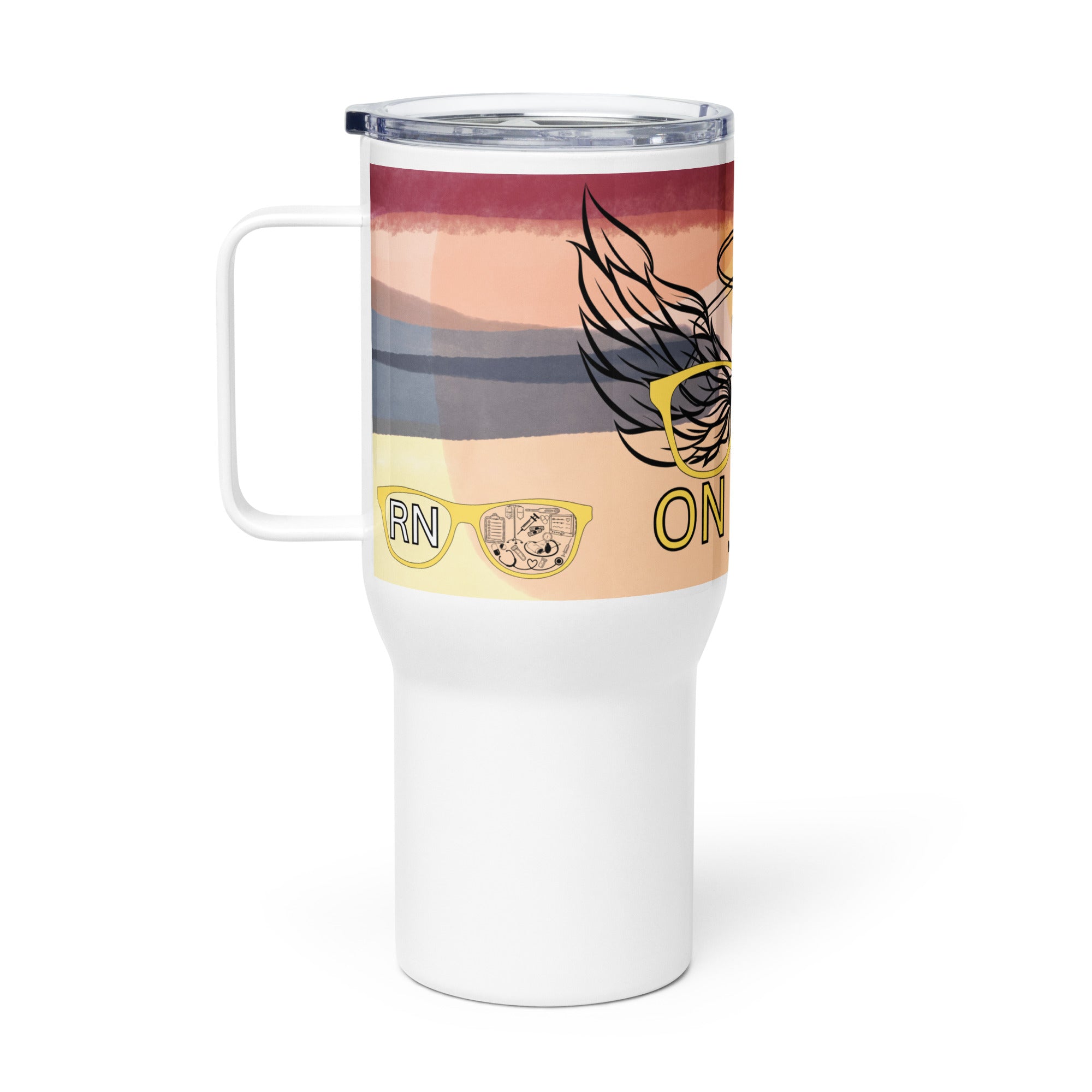 RN ON DUTY - Nurse Tumbler (Travel Mug) With Handle