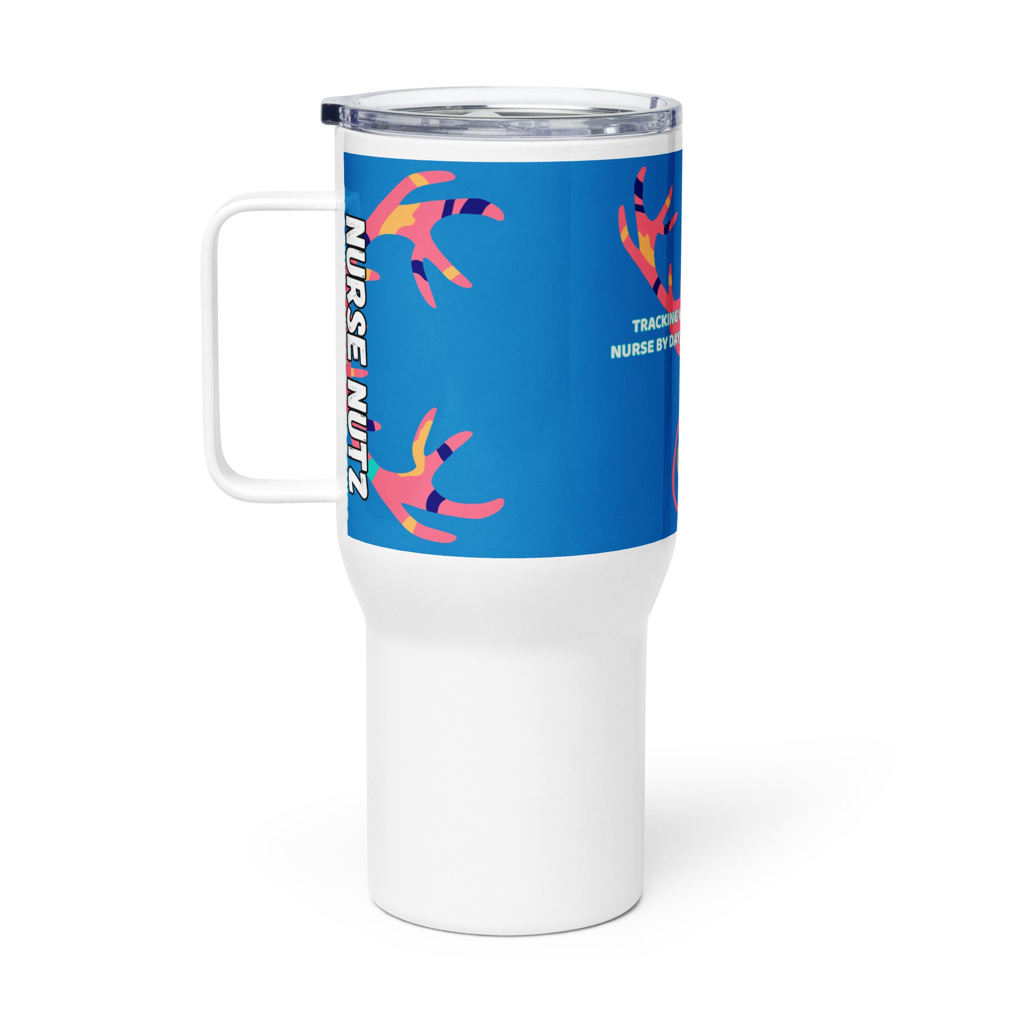 TRACKING VITALS & TROPHIES: NURSE BY DAY, HUNTER BY WEEKEND! - Nurse Tumbler (Travel Mug) with Handle