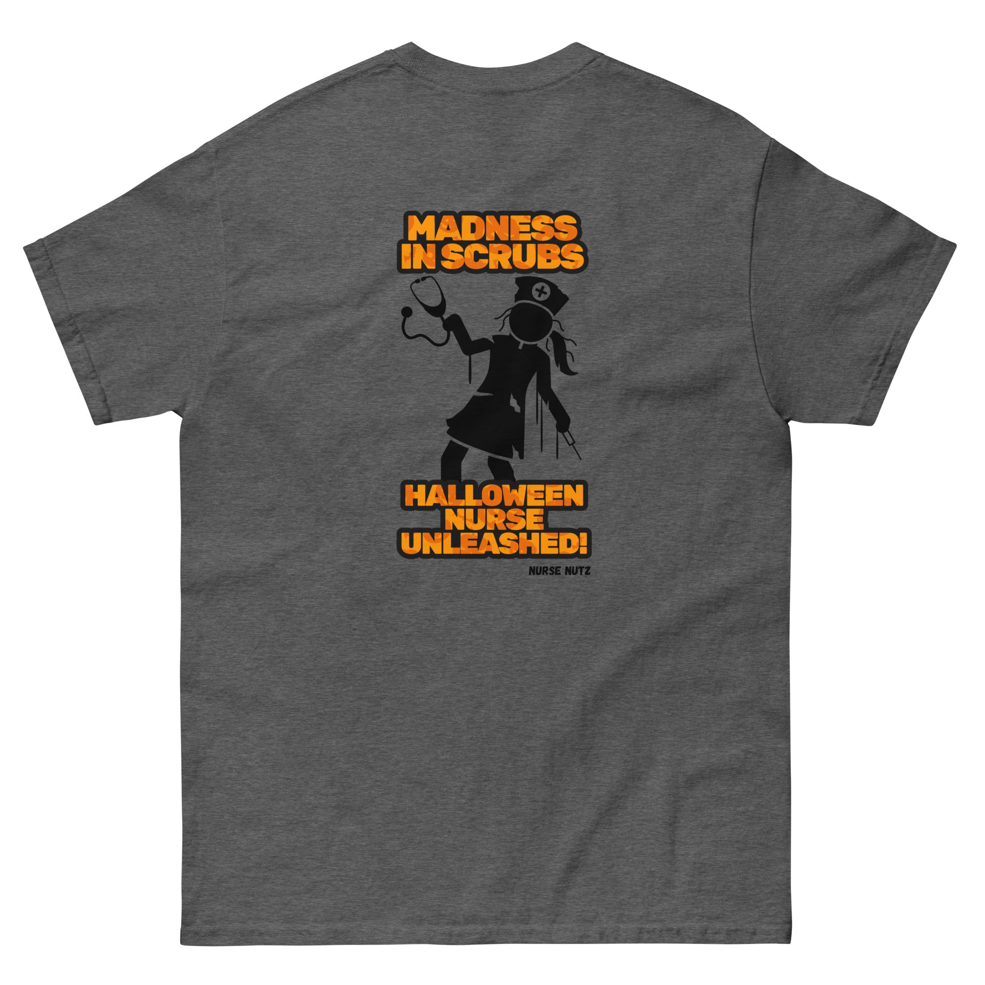 Madness in Scrubs: Halloween Nurse Unleashed - Nurse Unisex Double-Sided Classic Tee