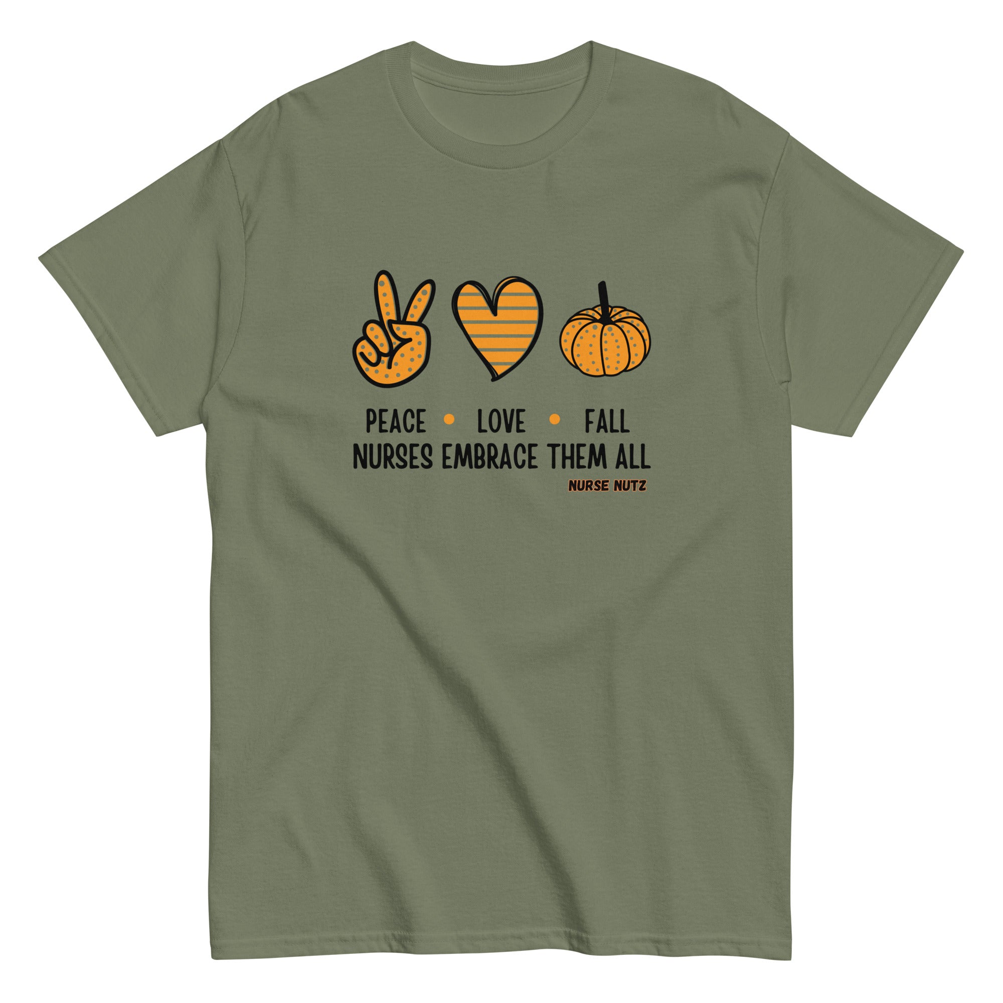 Peace, Love, Fall: Nurses Embrace Them All - Nurse Unisex Classic Tee