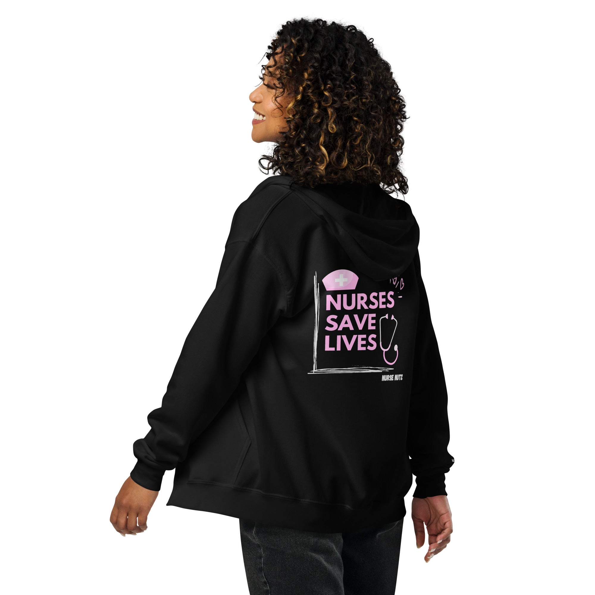 Nurses Save Lives - Nurse Jacket (Unisex Double-Sided Zip Hoodie)