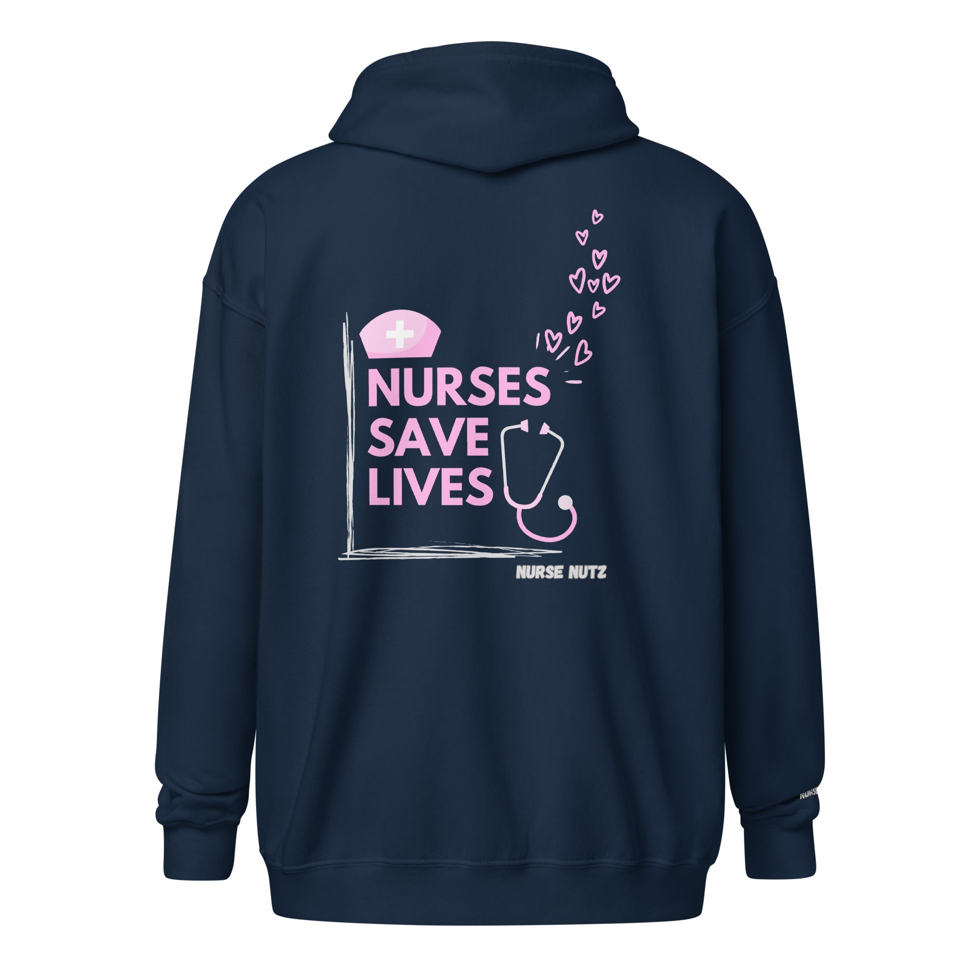 Nurses Save Lives - Nurse Jacket (Unisex Double-Sided Zip Hoodie)