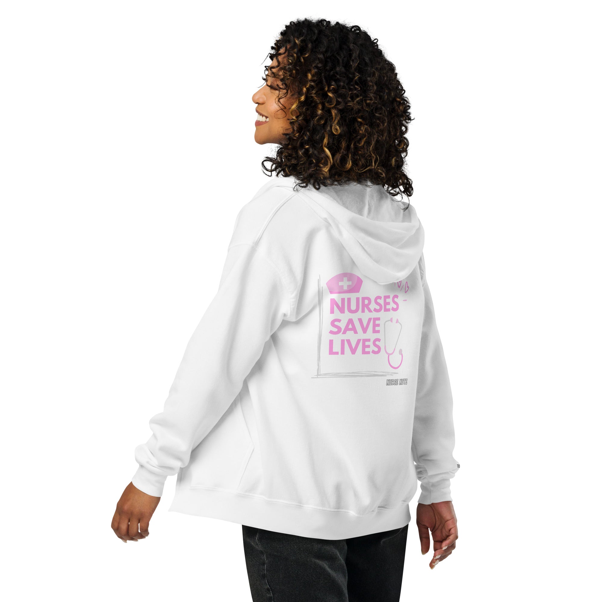 Nurses Save Lives - Nurse Jacket (Unisex Double-Sided Zip Hoodie)