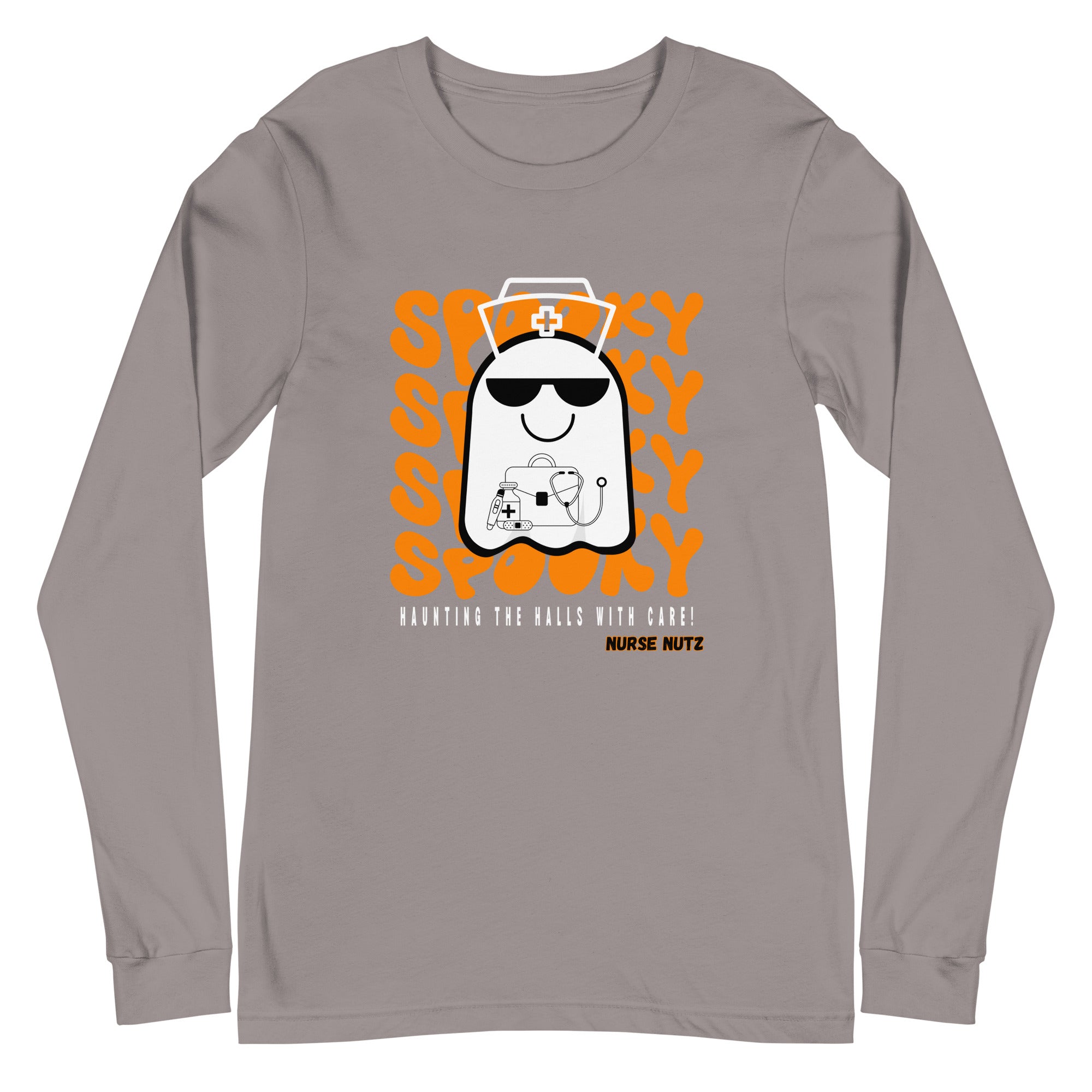 Spooky: Haunting the Halls with Care - Nurse Unisex Long Sleeve Tee