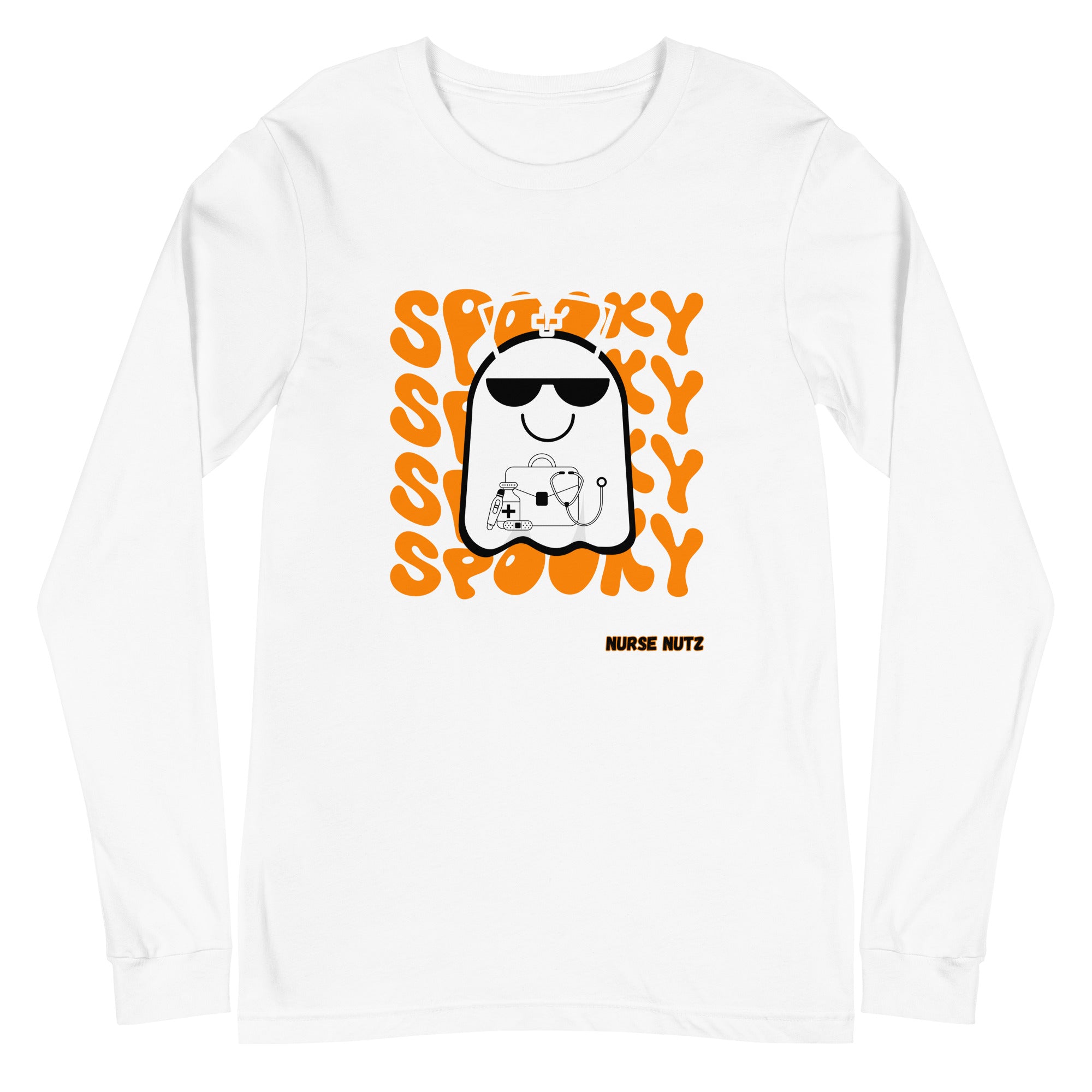 Spooky: Haunting the Halls with Care - Nurse Unisex Long Sleeve Tee