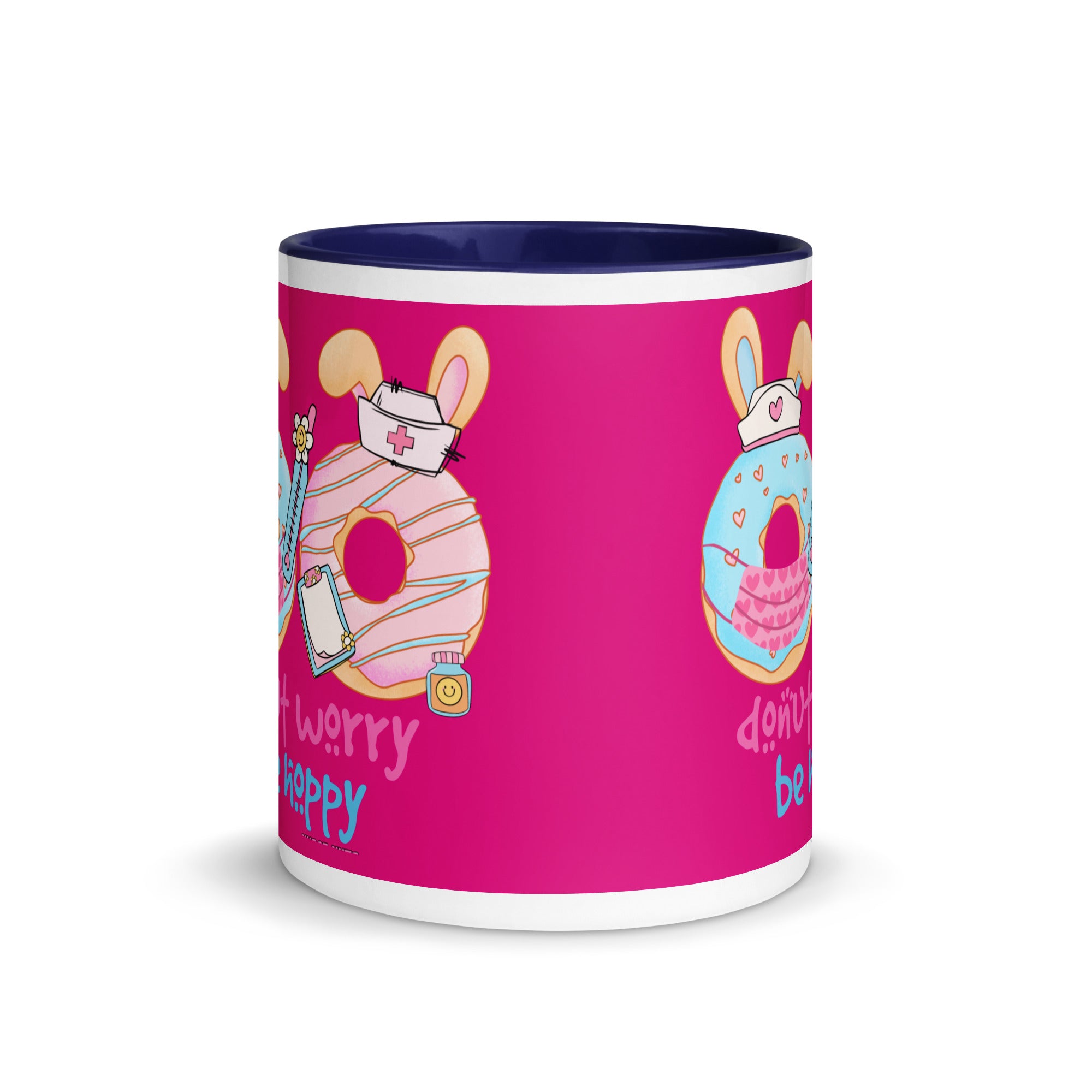 DONUT WORRY, BE HOPPY - Nurse Mug with Color Inside