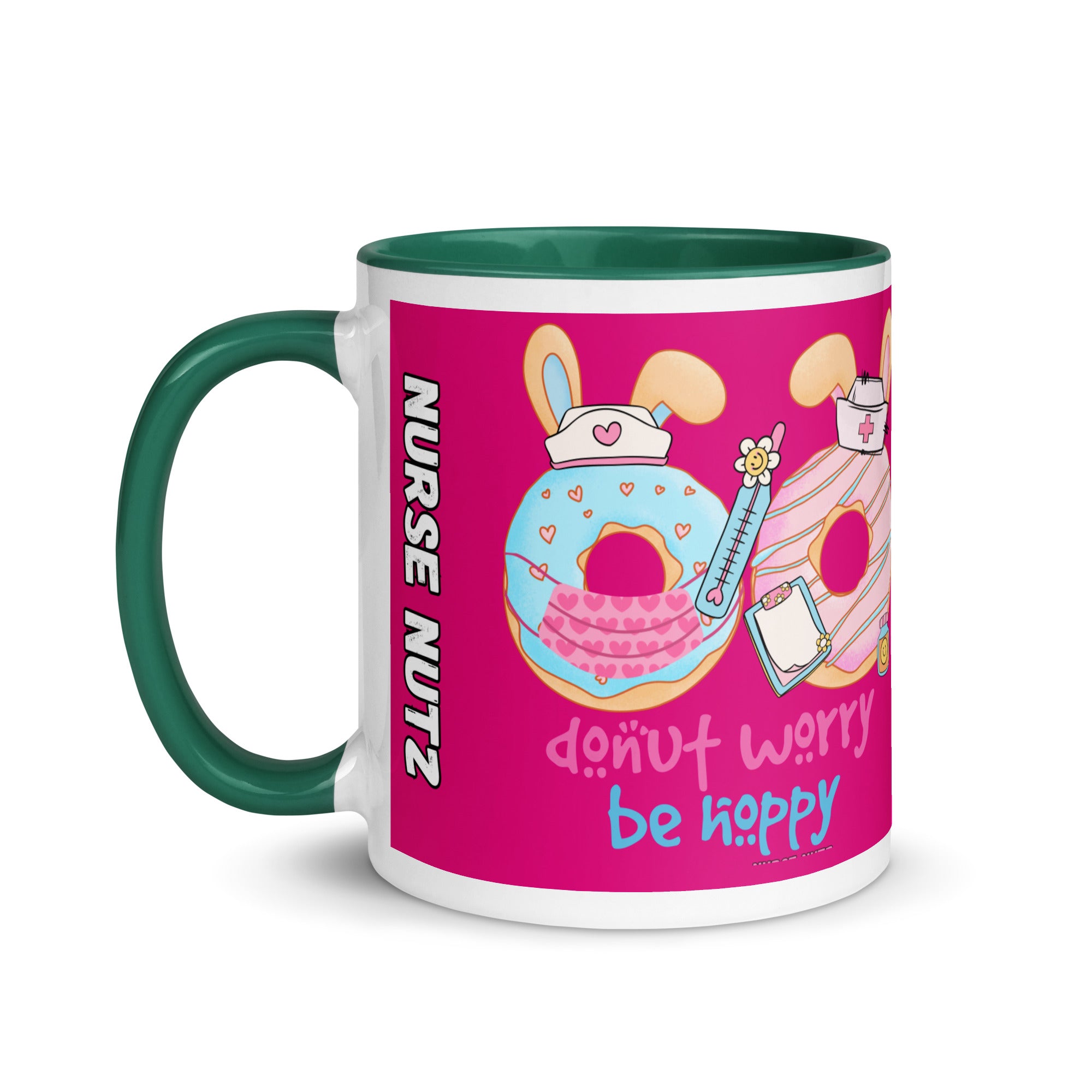 DONUT WORRY, BE HOPPY - Nurse Mug with Color Inside