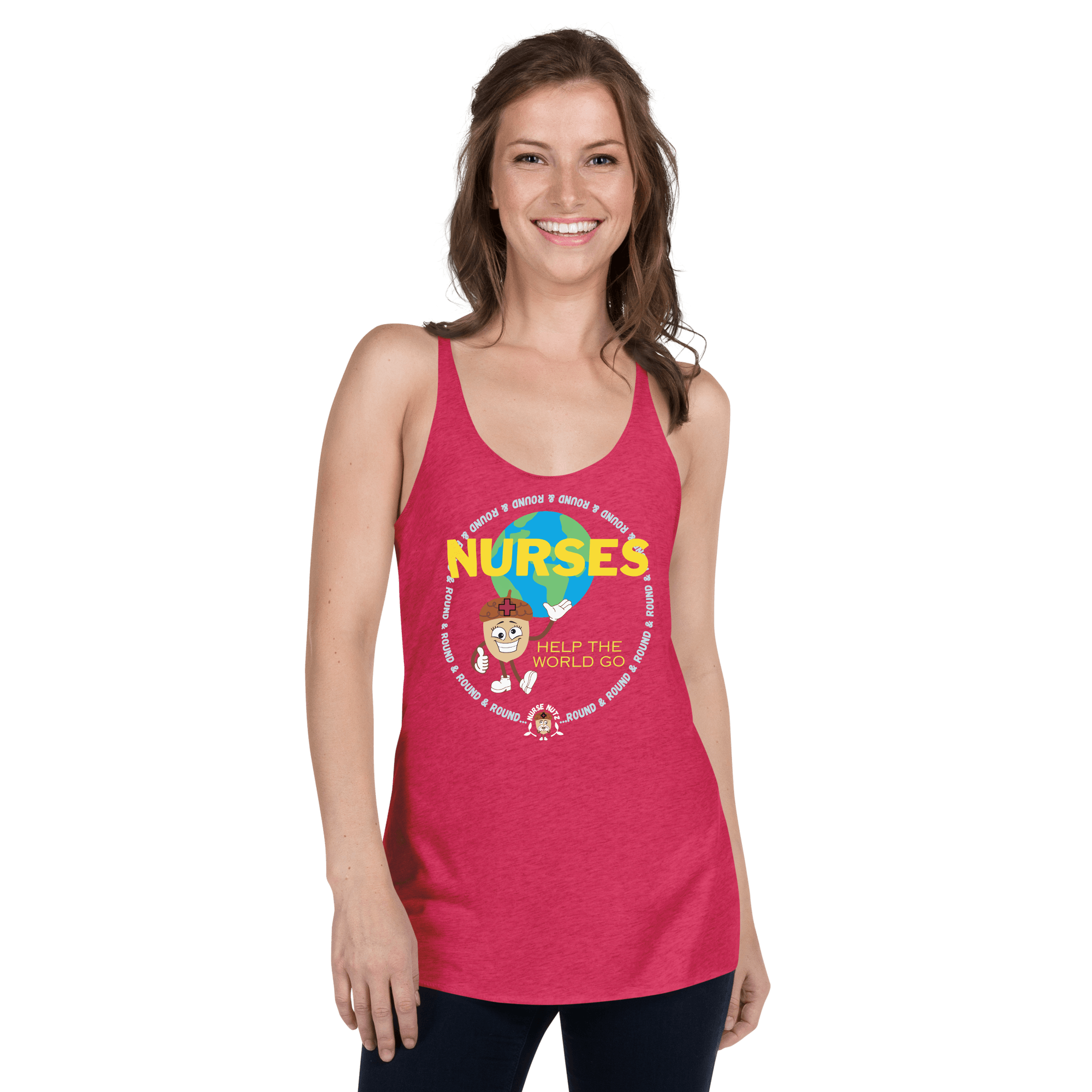 NURSES HELP THE WORLD GO ROUND & ROUND... - Women's Racerback Tank