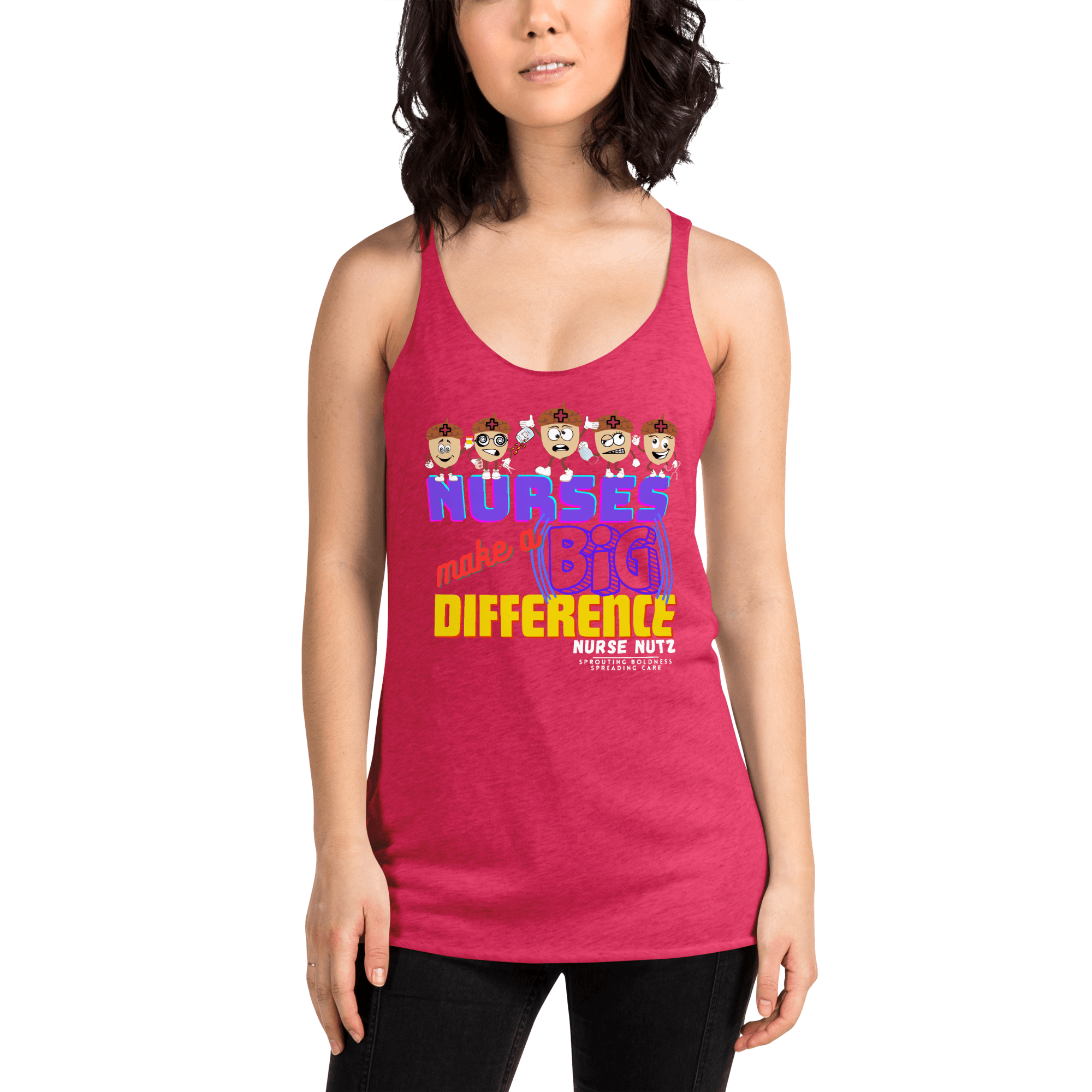 NURSES MAKE A BIG DIFFERENCE - Women's Racerback Tank